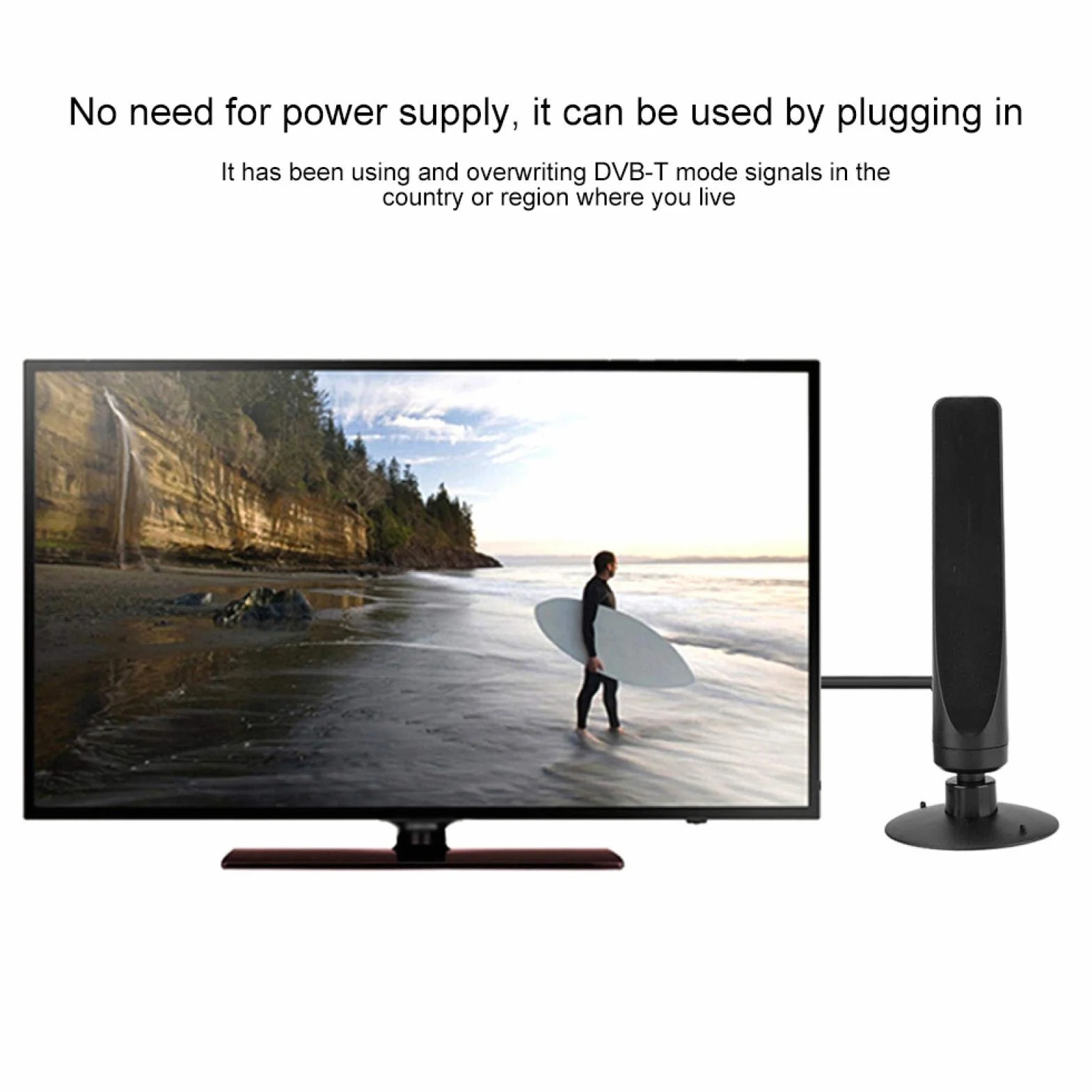 Antena DVB-T Impermeable Doble Frecuencia 35DBI Alta Sensibilidad Amplificada HD
