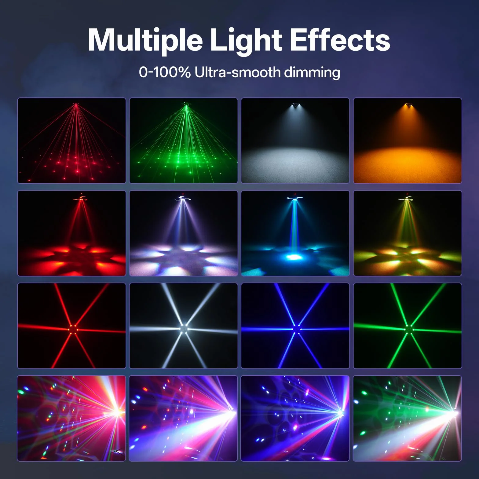 Cabeza Movil LED 150W con Mando a Distancia, 25CH Luz Discoteca RGBW Beam Focos Movil de iluminación para Fiestas DJ, Bares, Clubes