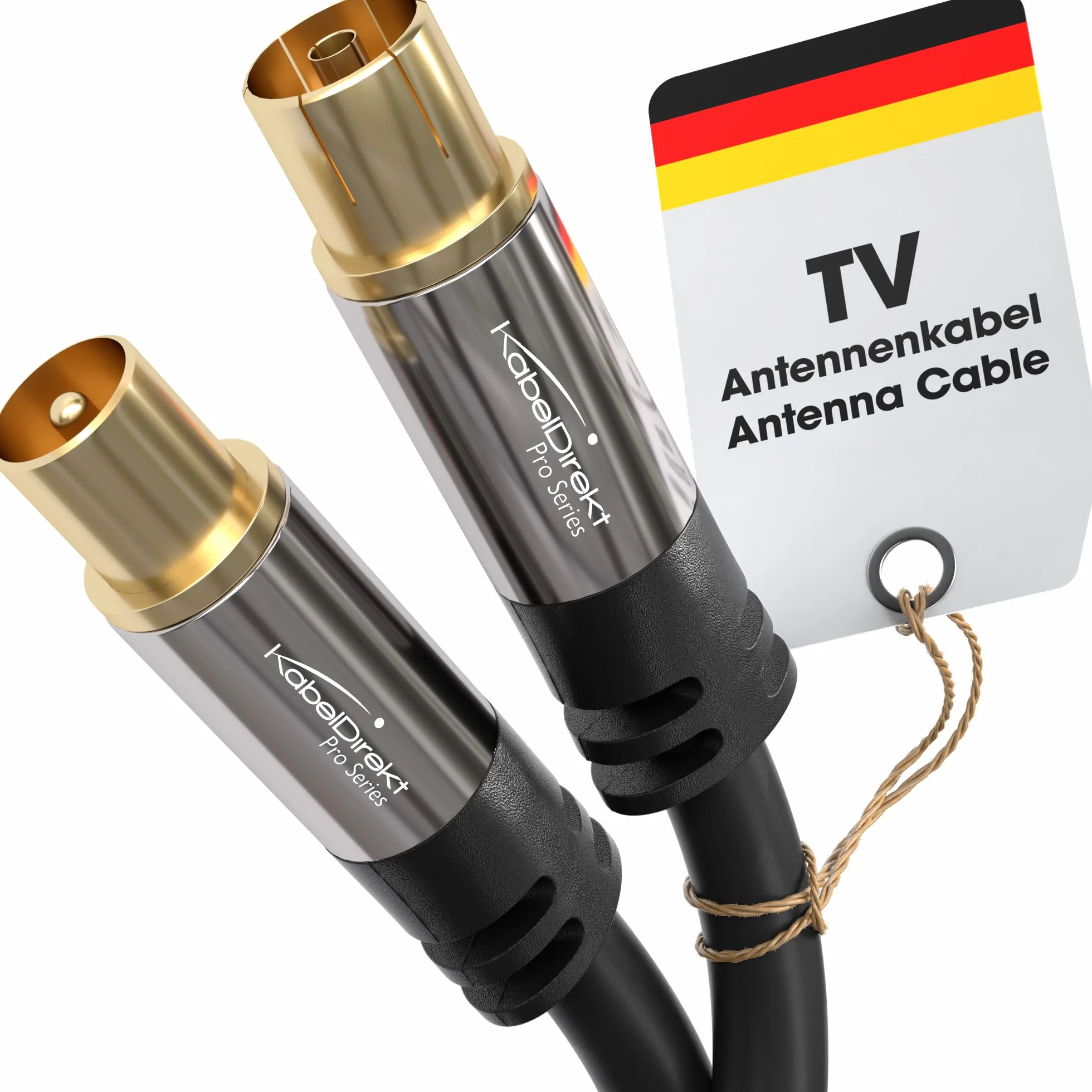 KabelDirekt – Cable Antena TV 4K, Cable Coaxial – 7,5m – Para TV digital y analógica, conectores metálicos – Disponible en 0,5-20m (Enchufe a toma, para DVB-C/DVB-T/DVB-S, negro)