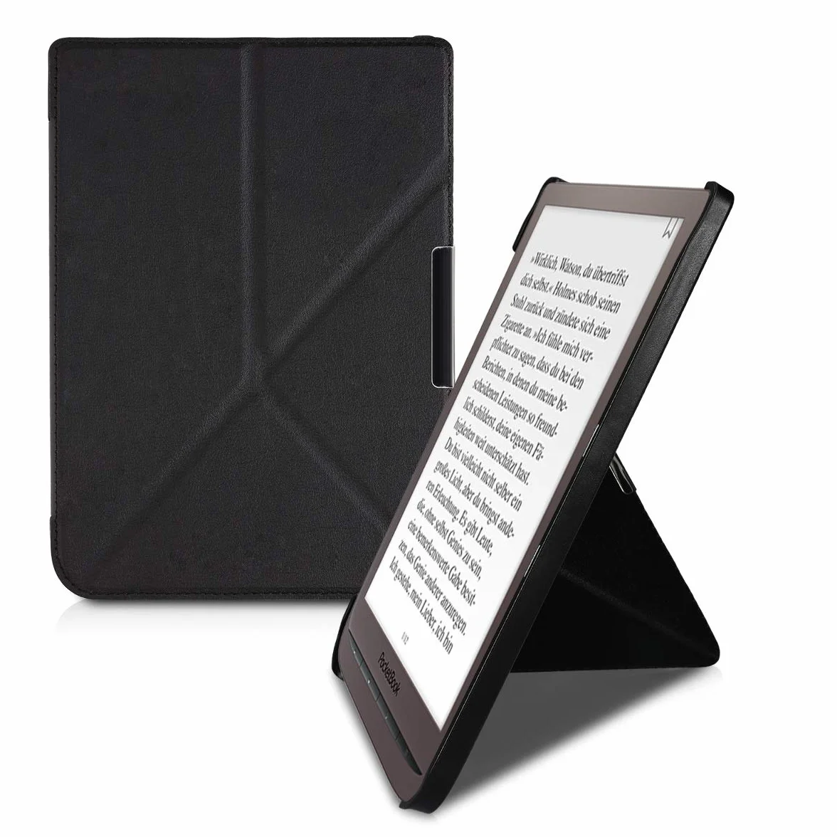 kwmobile Carcasa Compatible con Pocketbook InkPad 3/3 Pro/Color/Vivlio InkPad 3 Funda con Soporte - Negro