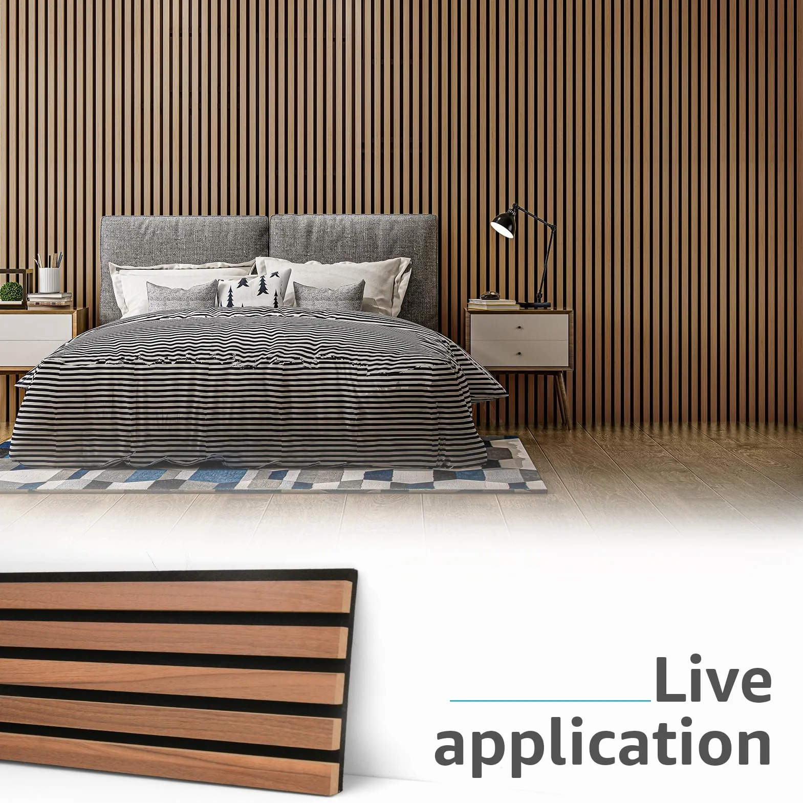 Art3d 4-pack 272 x 20 cm panel acústico de lamas para paredes y techos Panel acústico 3D nervado con acabado de madera Nogal