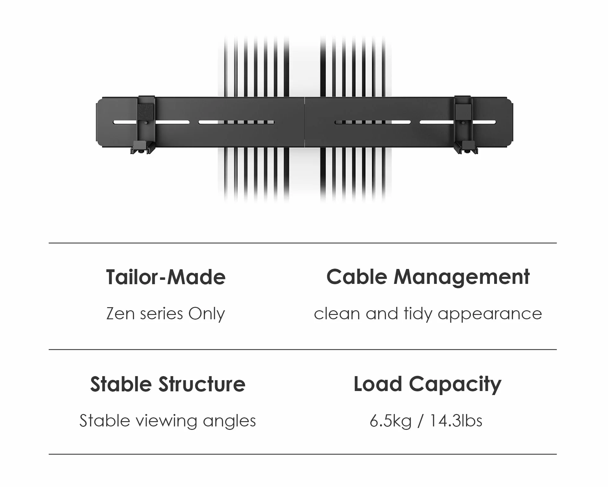 FITUEYES Soporte para Barra de Sonido para Soportes de TV de Las Series Zen y Cantor, Soporte Ajustable para Barra de Sonido de hasta 6,5 KG con Almohadillas Antideslizantes EV