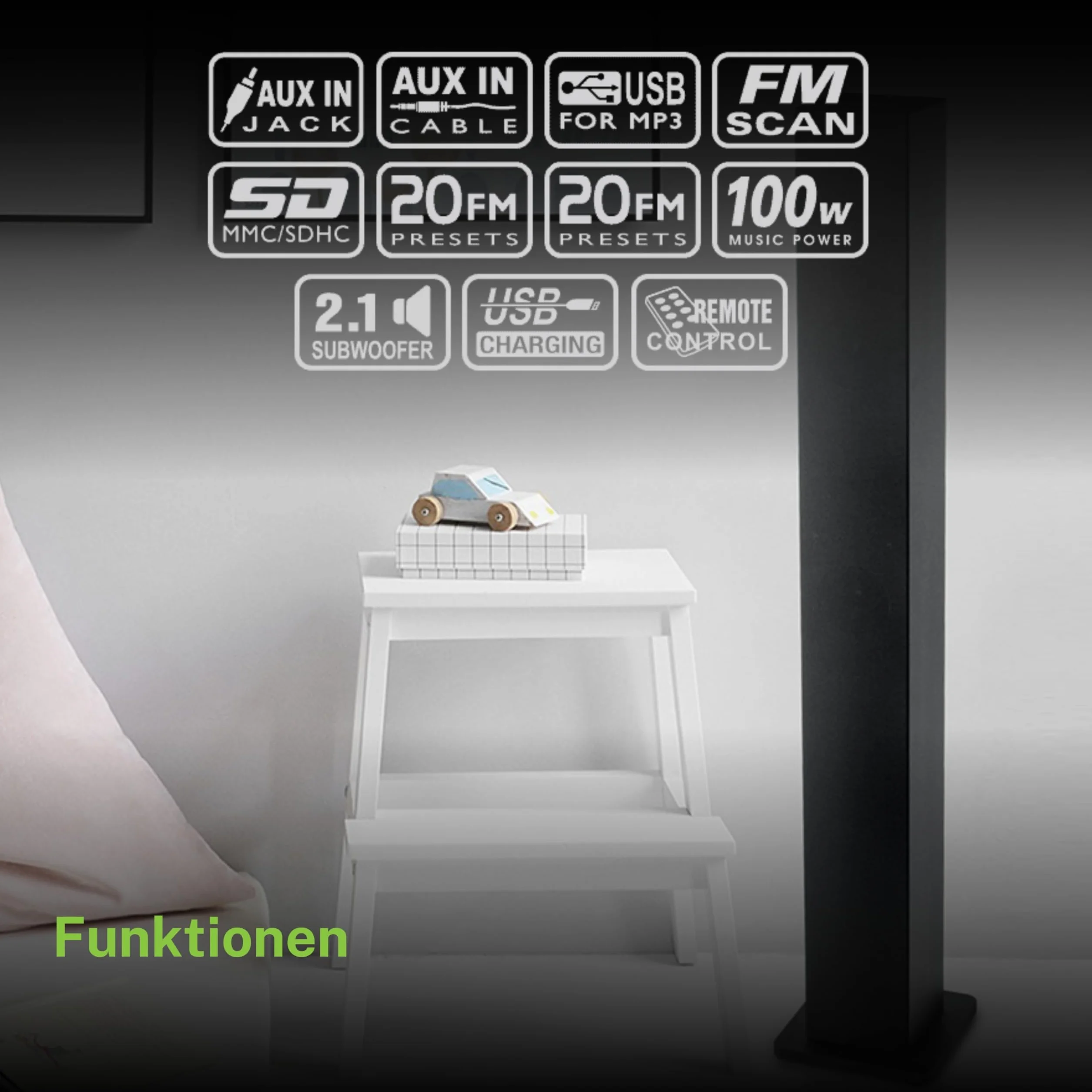 Muse M-1250BT Torre de Sonido con Bluetooth A2DP