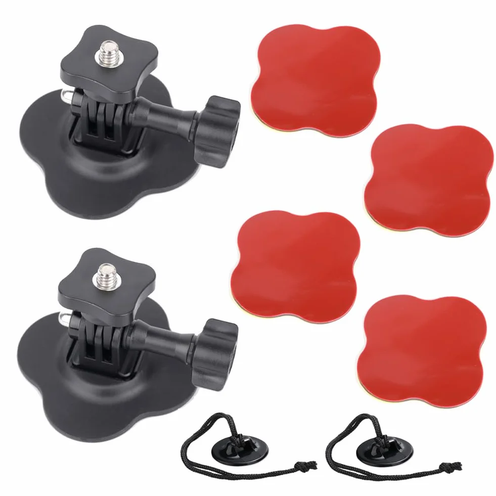 2 Kit Soporte Adhesivo Flexible para Insta360 X5, X4 Air, X4, X3, X2, Ace Pro, Ace, Montaje en Soporte Casco Compatible con GoPro Hero, SJCAM y para dji Osmo Action