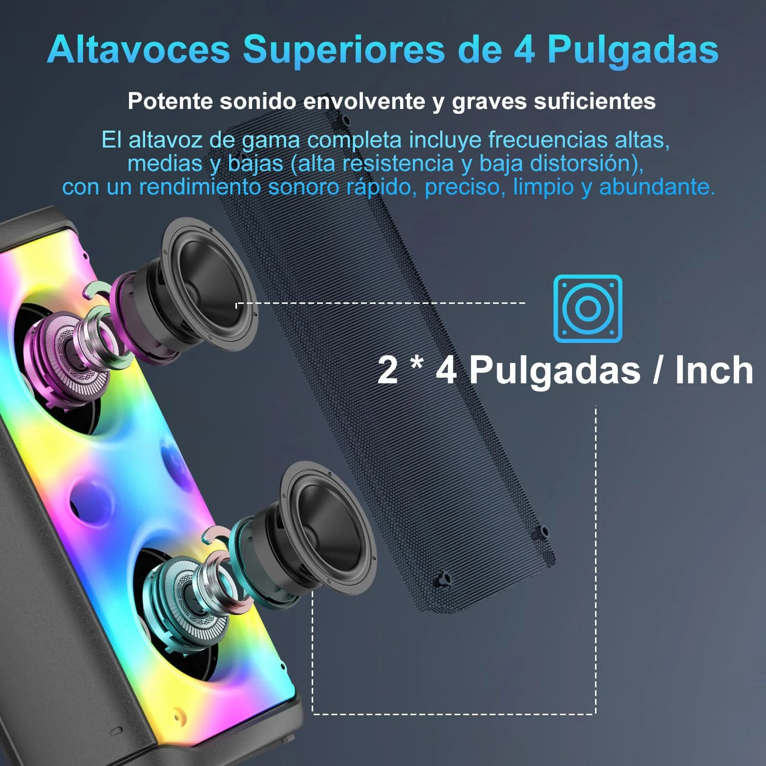 Máquina de Karaoke 2 Micrófonos Inalámbricos, Máquina de Karaoke Portátil para Adultos y Niños, Sistema PA con Luces LED, Altavoz Bluetooth Soporta para Tarjeta TF/USB, Entrada AUX, Rec,TWS