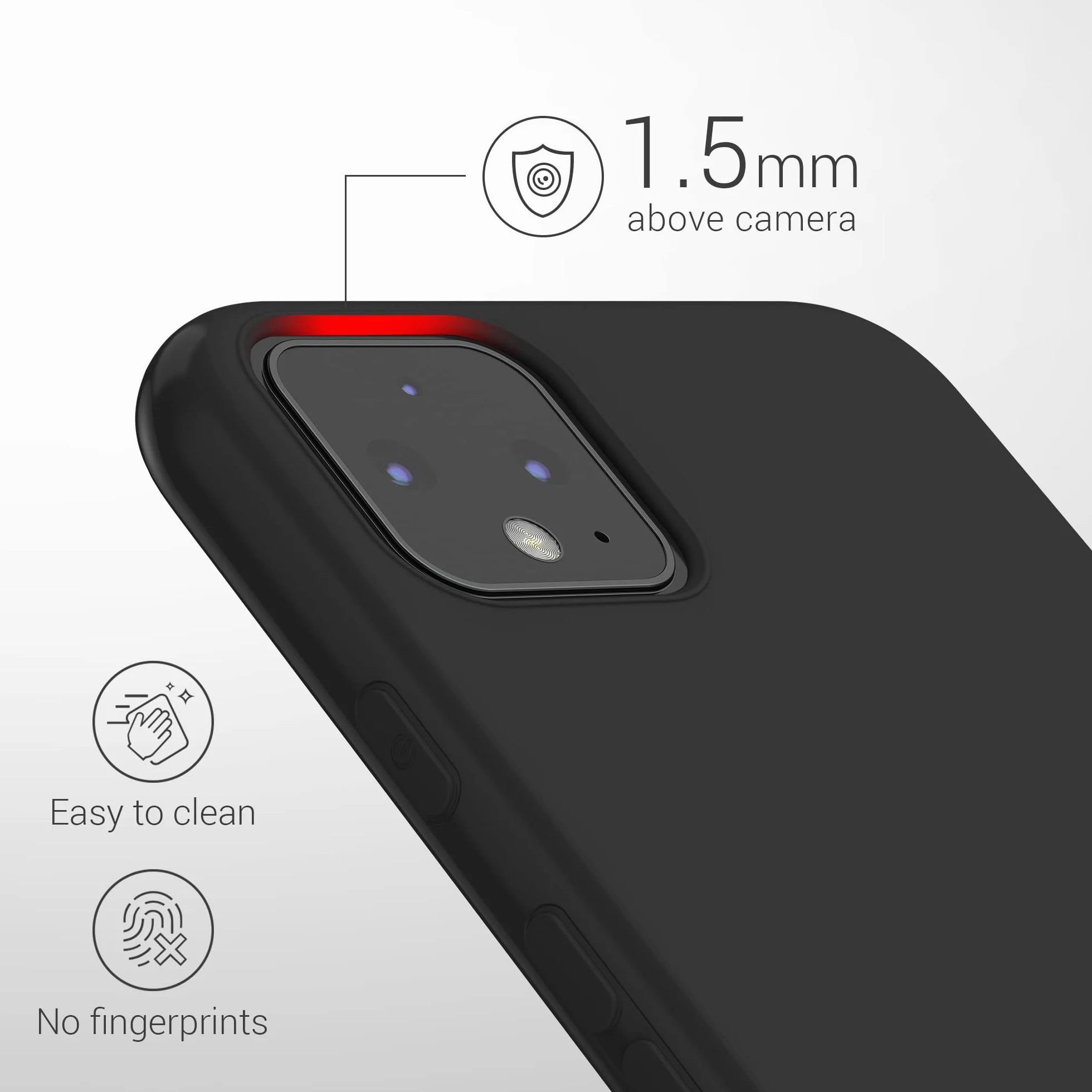 Funda kwmobile para Google Pixel 4 Carcasa TPU Silicona Negro Mate