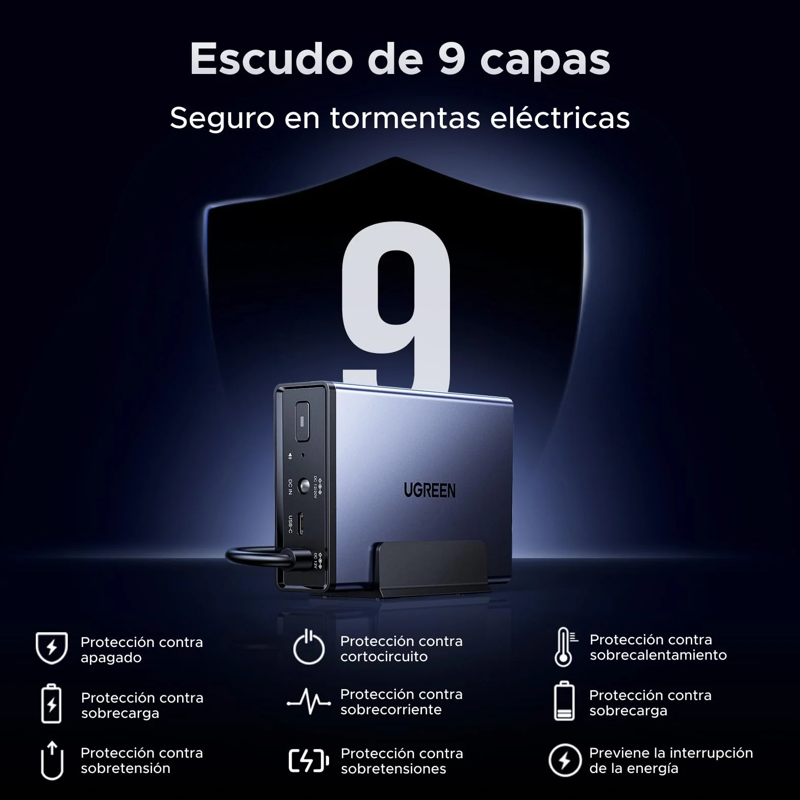 UGREEN NAS UPS, Respaldo de batería CD 120W, Protector contra sobretensiones, 12000mAh, Compatible Exclusivamente con NAS DXP2800/2800GT/4800Pro/4800Plus, DH2300/4300 Plus,DXP480TPlus