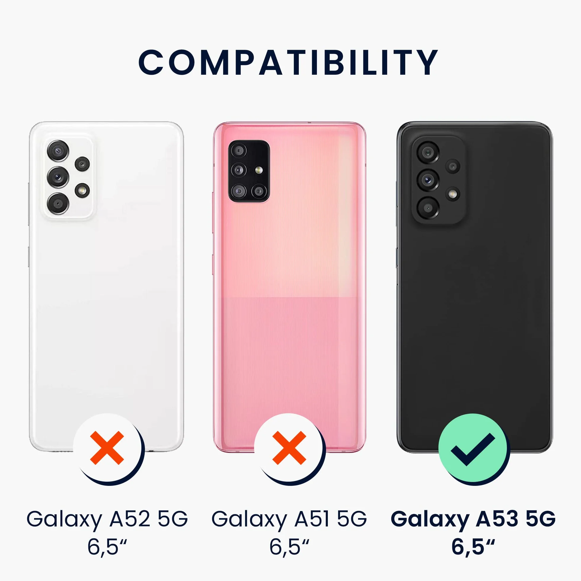 kwmobile Funda Samsung Galaxy A53 5G Carcasa TPU Silicona Ultrafina Bordes elevados Glaciar Cool