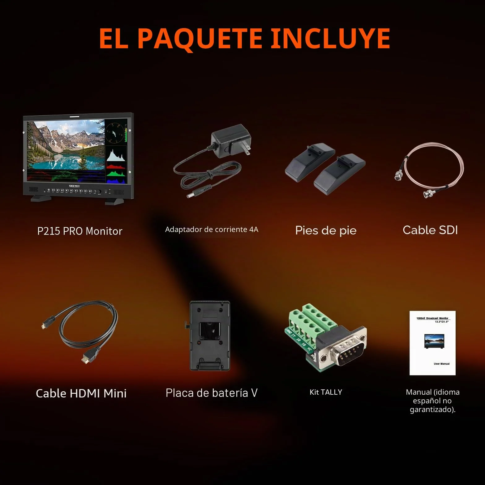 P215 Pro Monitor de producción Broadcast Director 1000nit de 21,5 Pulgadas con HDR de Forma de Onda LUT, Salida de Entrada HDMI 3G-SDI, Soporte HDMI 4K 60