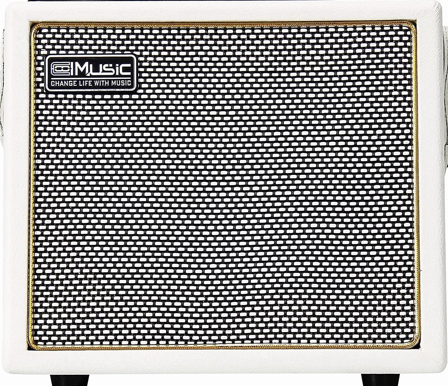Coolmusic 30W Amplificador de guitarra acústica portátil con entrada de micrófono, Bluetooth integrado, rendimiento de batería recargable de hasta 8 horas(blanco)