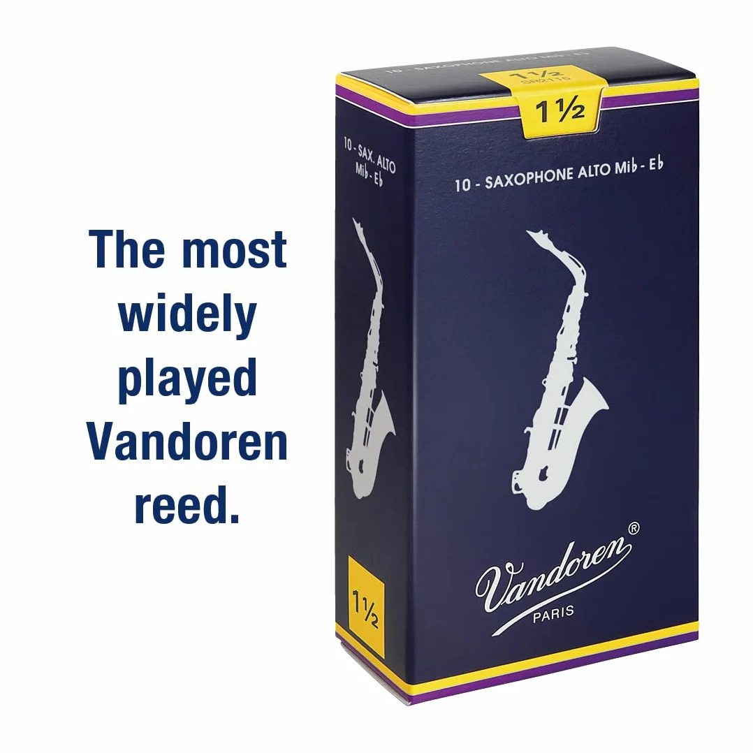 Vandoren SR2115 - Caja de 10 cañas tradicional n.1.5 para saxofón alto