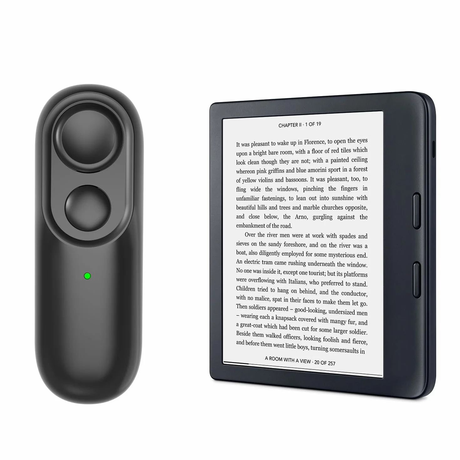 Pasapáginas Bluetooth Negro Mando a Distancia para Kobo Clara 2E/BW/Colour Libra 2/Colour Sage