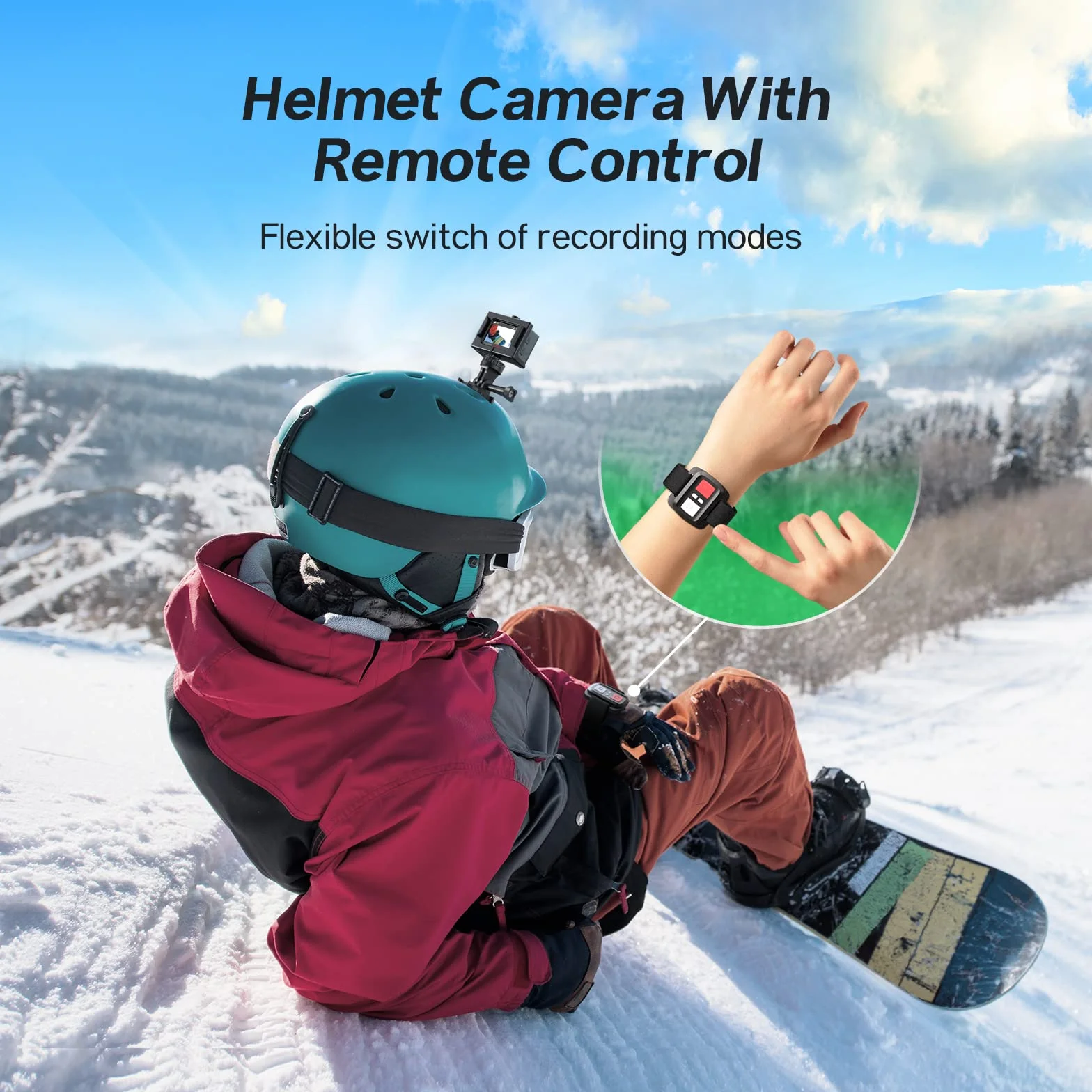 Surfola Cámara Deportiva 4K 30FPS 20MP WiFi EIS Antivibración Subacuática 40M Micrófono Dual Control Remoto 2 Baterías