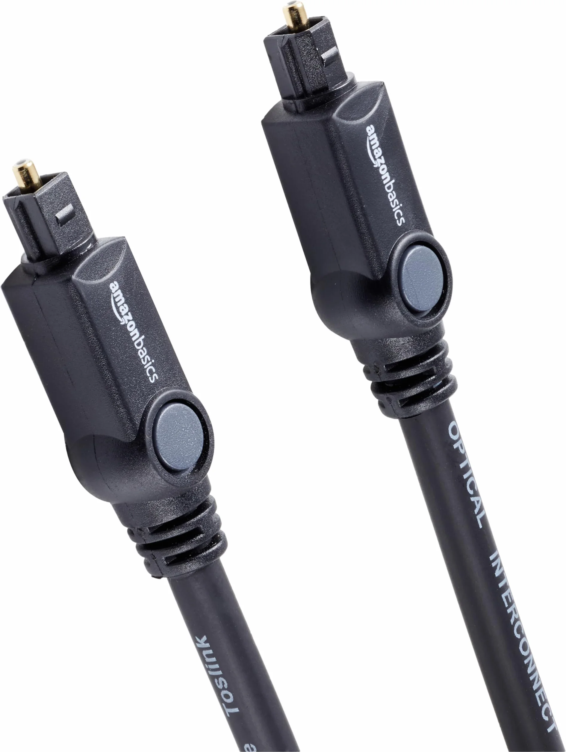 Amazon Basics Cable óptico de Audio Digital Toslink (1 m), para Televisión, Negro
