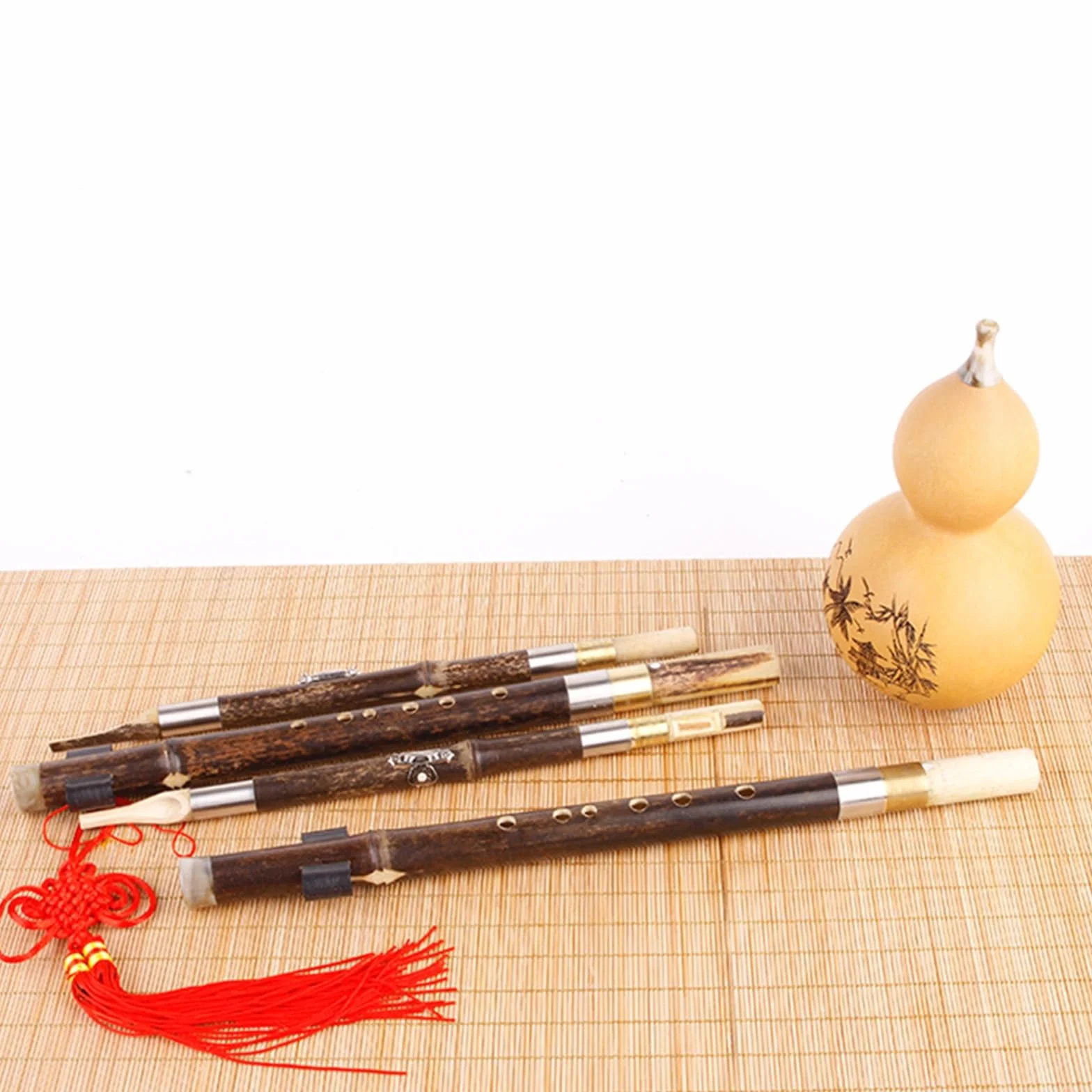 Instrumento Étnico Hulusi, Flauta De Calabaza Natural Para Estudiantes Y Principiantes, Hulusi Desmontable De Doble Afinación Hulusi Profesional (Color : G and F key)
