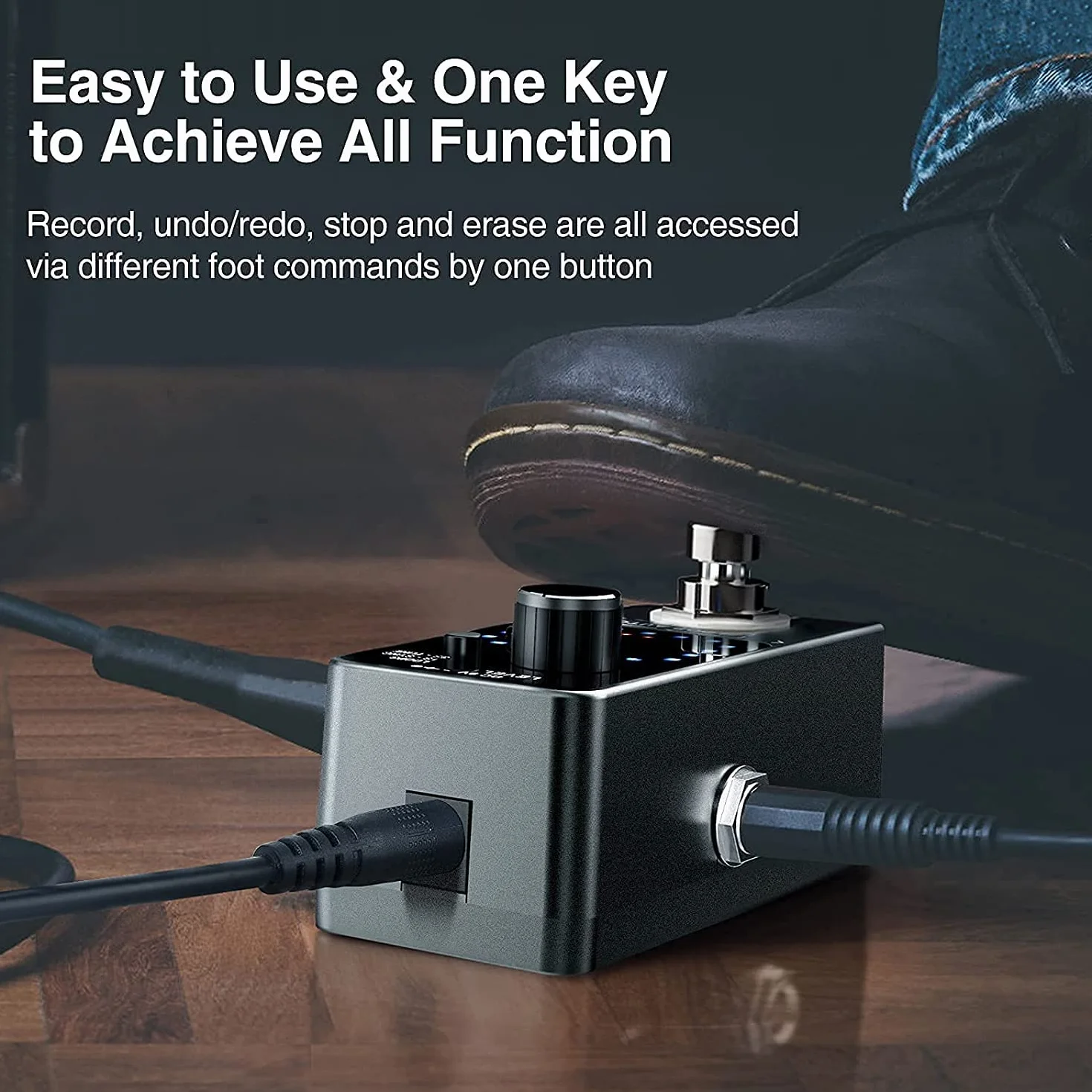 LEKATO Guitarra Triple Looper con alimentación grabación síncrona estación de bucle eléctrico con función sintonizador Pedal efecto de hebilla de guitarra