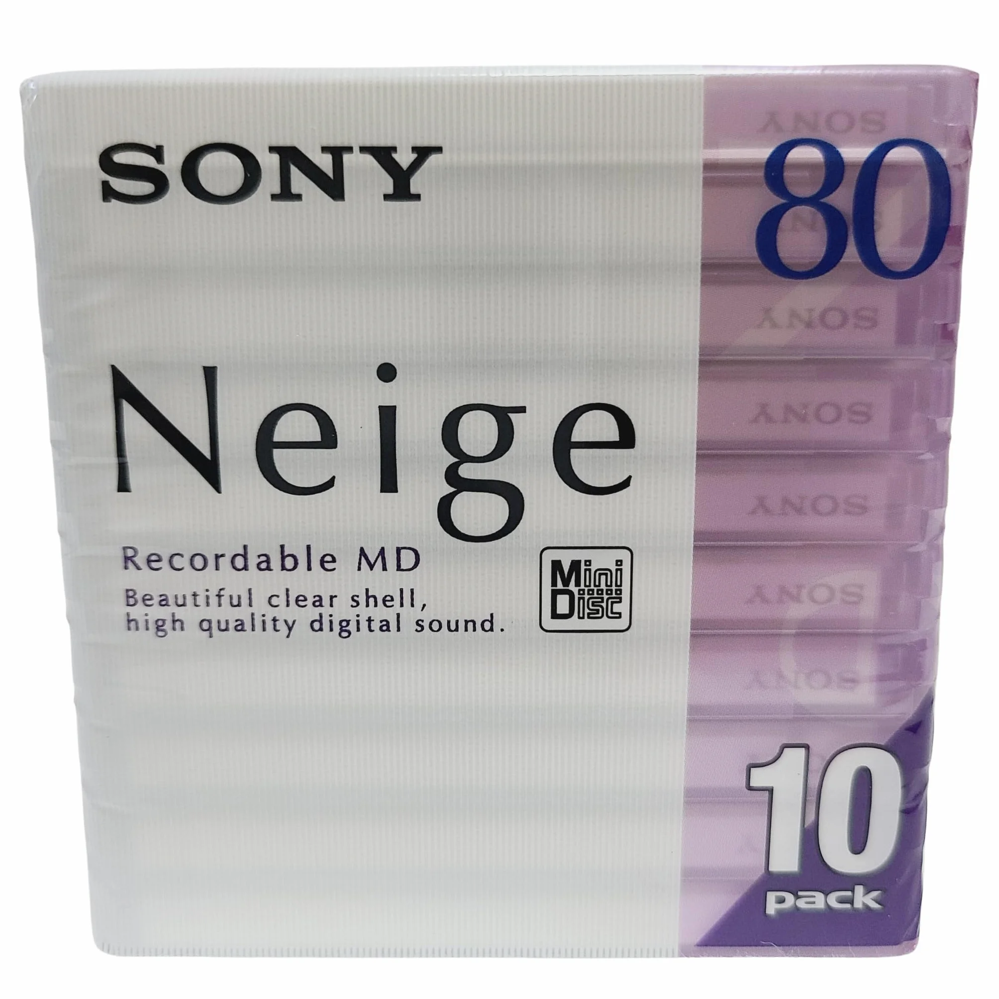 Sony Neige 80 Minutos en Blanco minidisc Paquete de 10 Discos