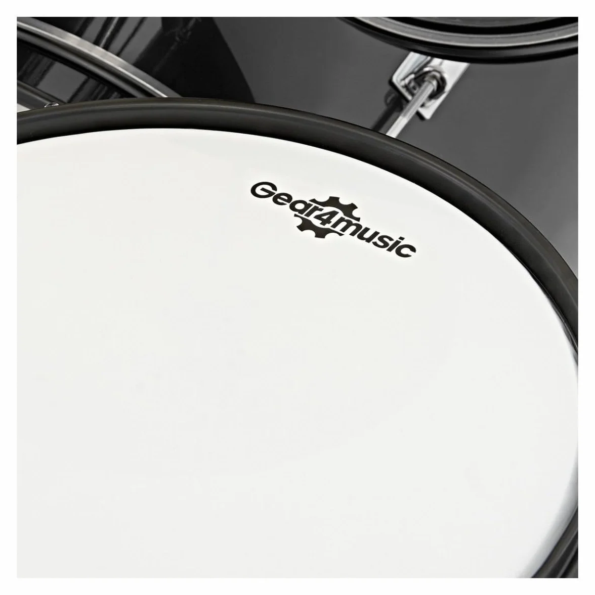 Acoustic Junior Drum Kit Negro 5-Piezas Kid Drum Set para niños de 5-10 años con Snare, Bajo, Tom, platillos