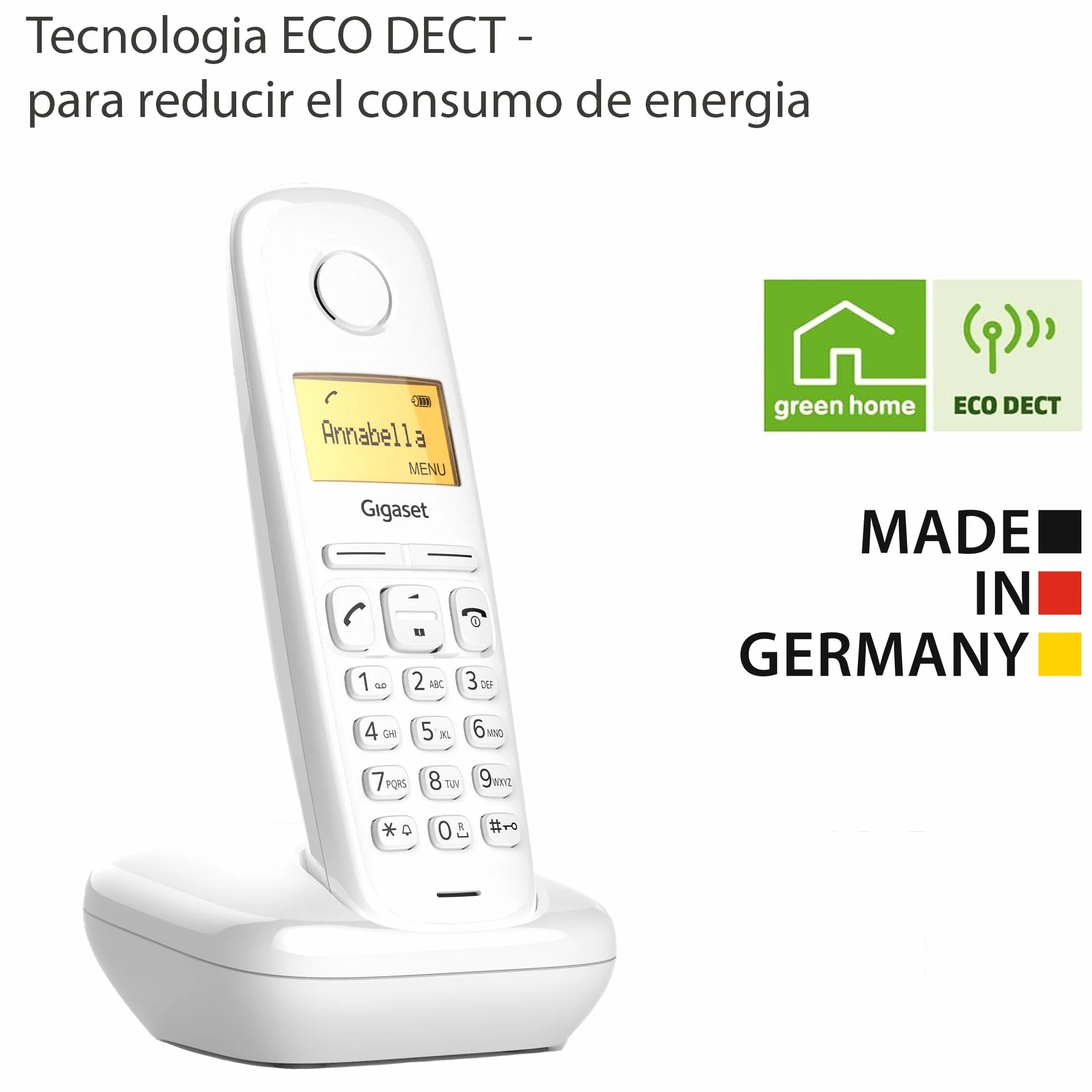 Gigaset A170 Teléfono DECT inalámbrico Pantalla Gráfica Iluminada Blanco