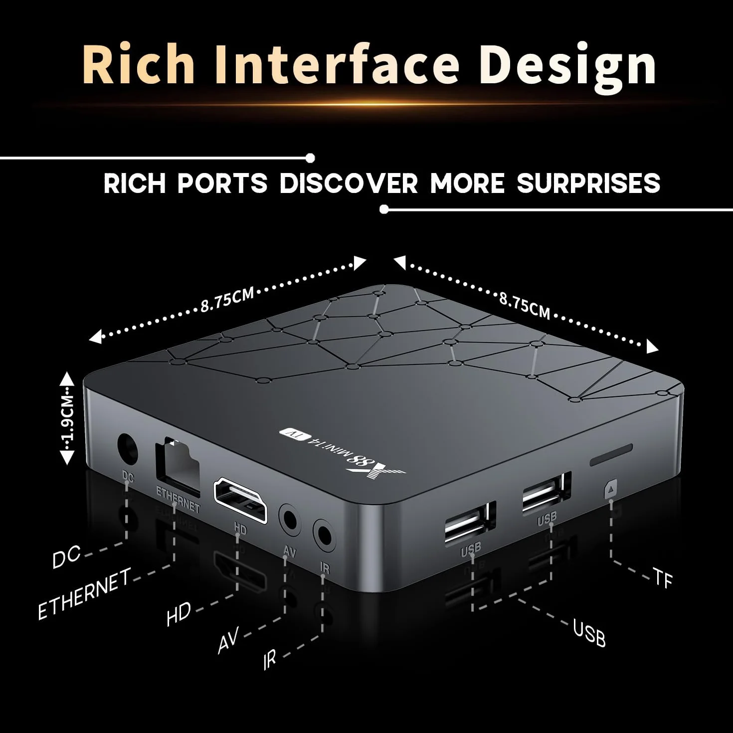 Android TV Box 14.0 2nd Gen 2GB RAM 32GB WiFi6 Bluetooth 5.0 HDR10 HD 8K Ethernet HDMI 2.0 Smart TV Box