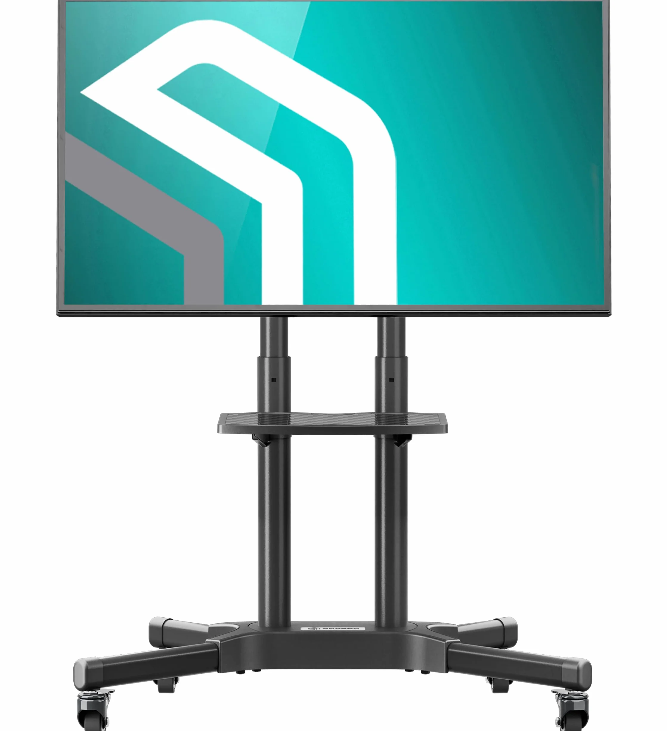 ONKRON Soporte TV Ruedas 32-65 Pulgadas Carga 50 kg VESA 100x100-600x400 mm Altura Ajustable Carro Televisor Universal Negro