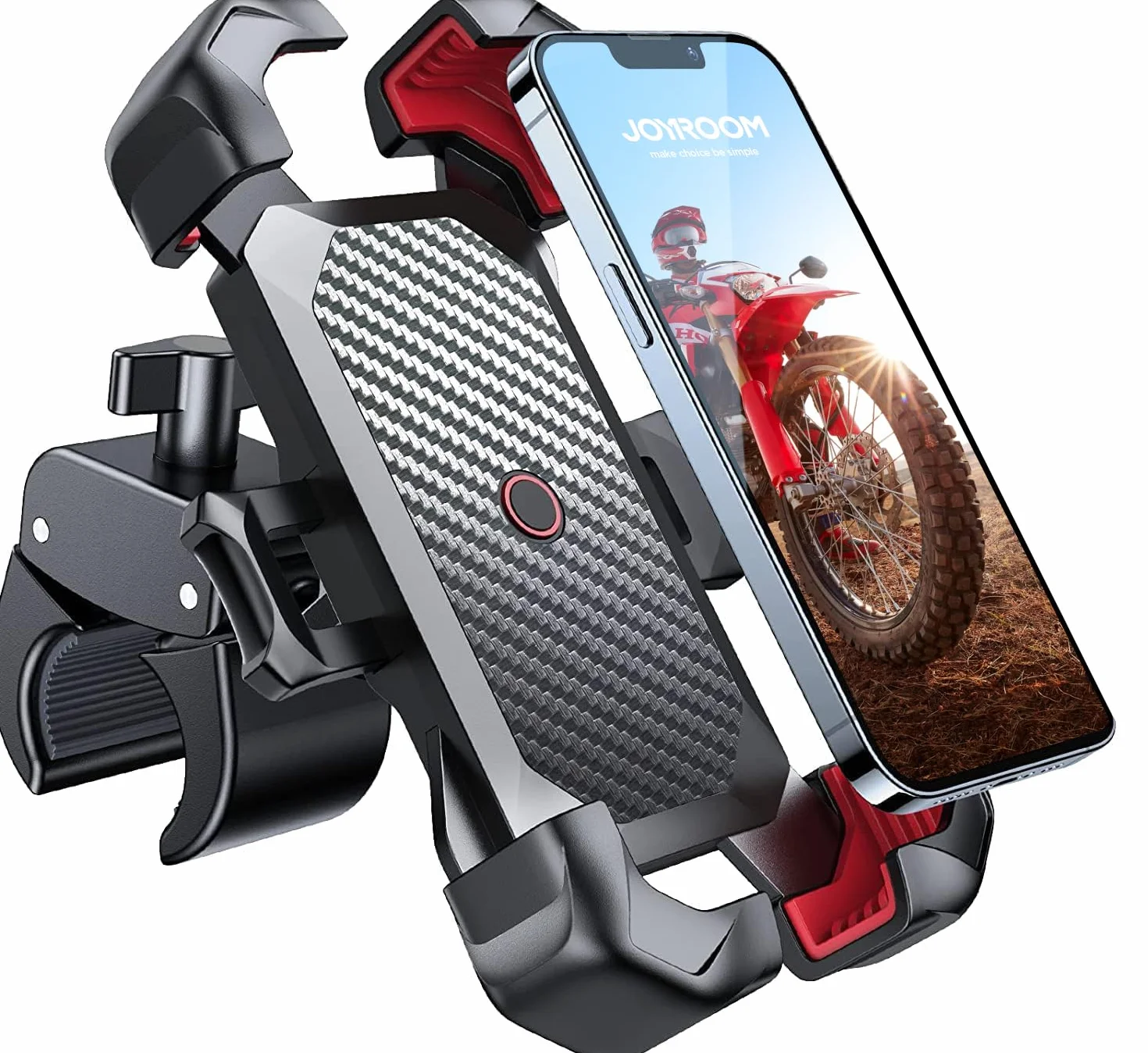JOYROOM Soporte Movil Bicicleta Antivibracion Universal Porta Manillar para iPhone 17 Samsung S25 4.7"-7" Smartphone