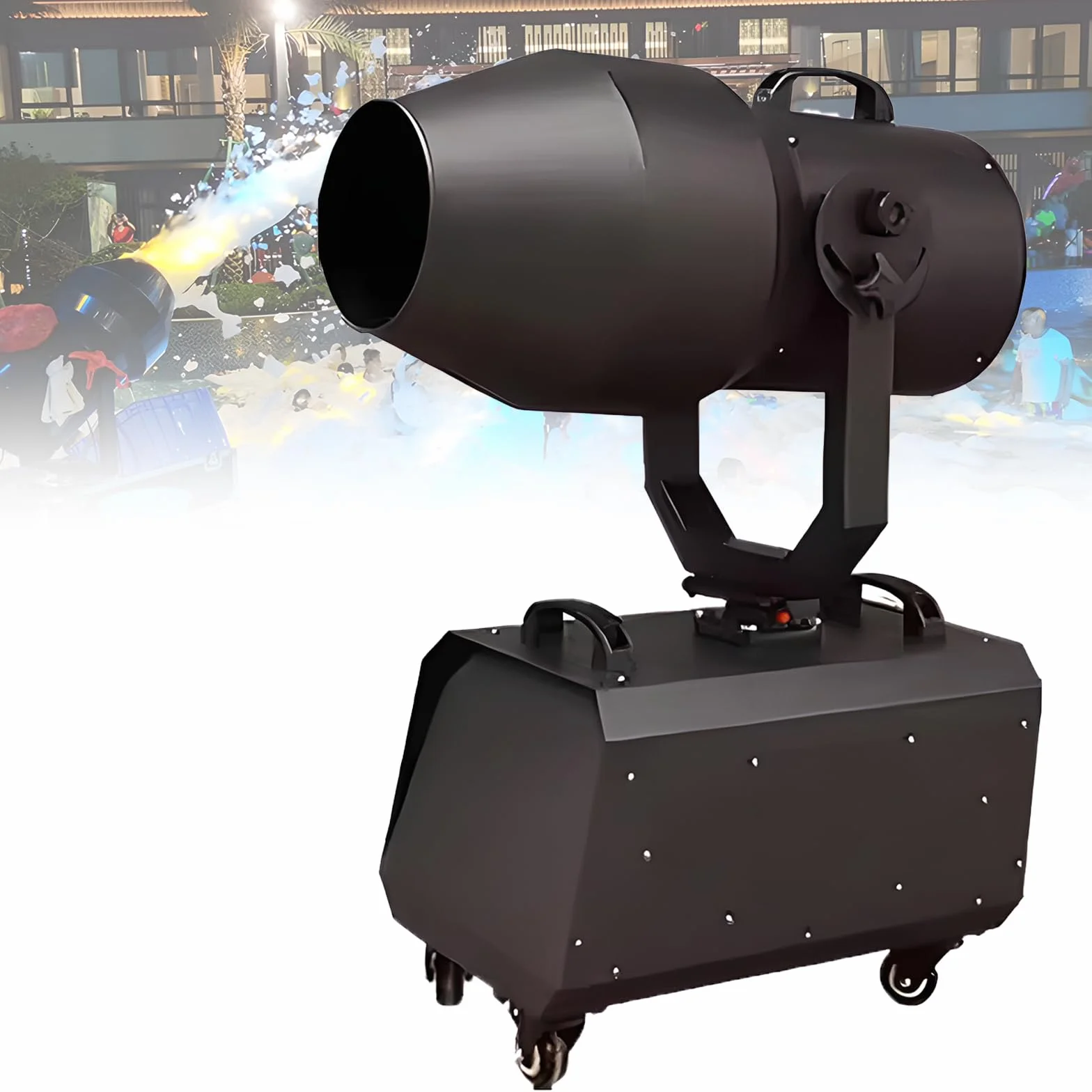 Máquina de espuma grande para exteriores, 2000 W, 6-10 m de distancia/80 ㎡, eventos en el patio trasero, Navidad, fiesta