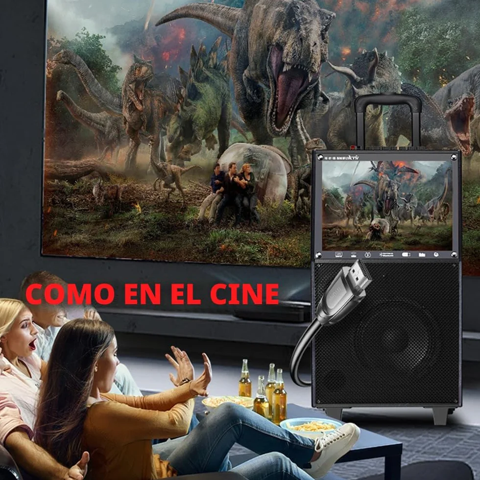 Máquina de karaoke con pantalla táctil para mostrar letras, pantalla de proyección, altavoz Bluetooth, micrófono, set con WiFi incorporado, adecuado para reuniones, fiestas, canto, concursos