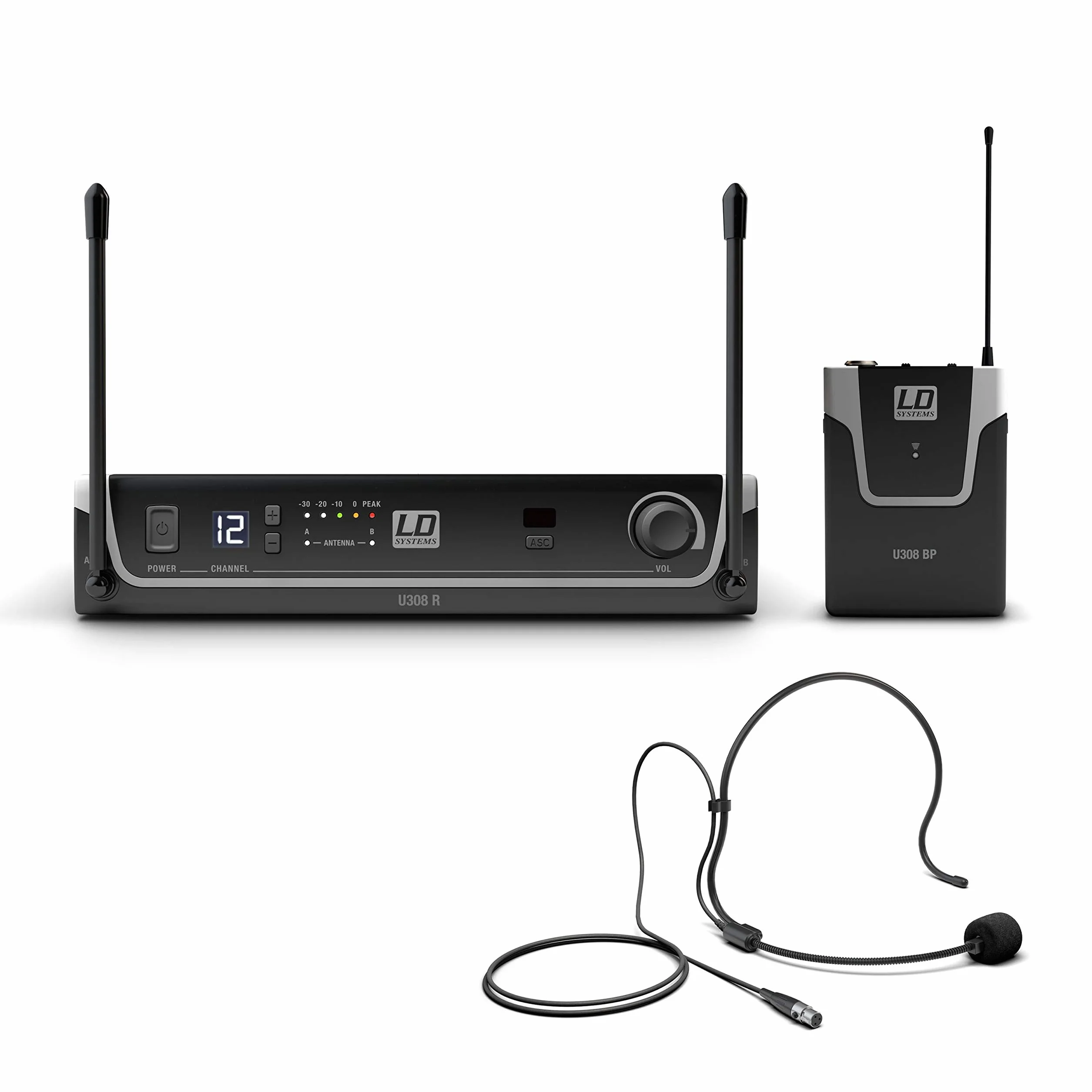 LD Systems U308 BPH - Sistema inalámbrico con petaca y micrófono de diadema - 863 - 865 MHz + 823 - 832 MHz