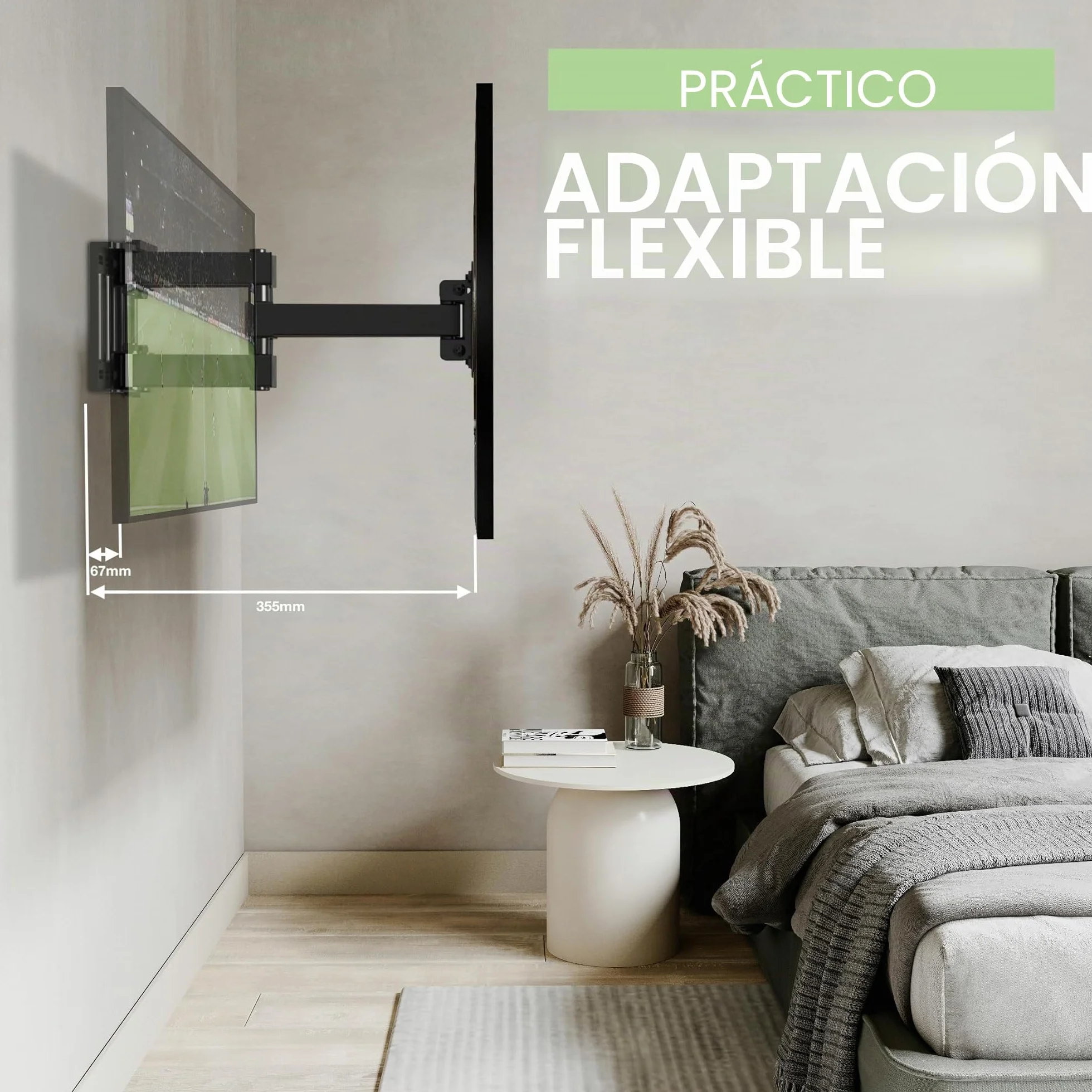 Soporte de Pared para TV 32-65 Pulgadas VESA 400x400mm Inclinación Giratoria 40 kg