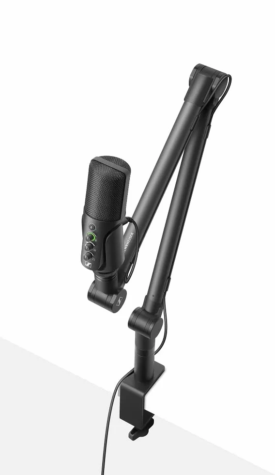 Sennheiser Profile Streaming Set con micrófono USB, Boom Arm y Bolsa - Diseño Plug & Play, Perfecto para grabar podcasts y streaming, Cápsula de condensador cardioide, Cable USB-C 3m - Negro (700100)