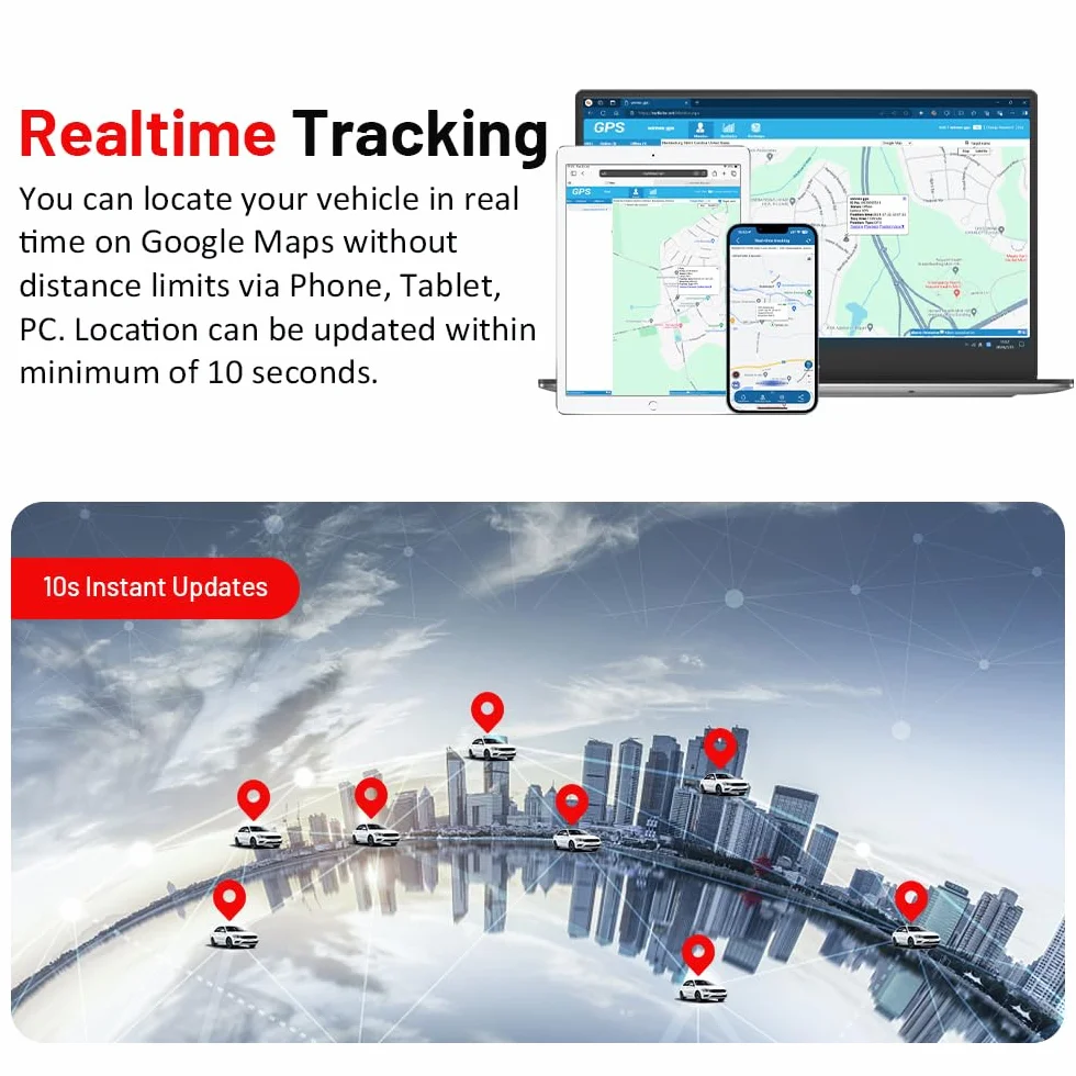 4G Mini Localizador GPS Sin Suscripción con Seguimiento en Vivo Rastreador GPS con 1500mAH Bateria para Coche Moto Bicicleta Niño IP65 Impermeable Imán Mini Tracker Gratis App por Vida 4G TK913