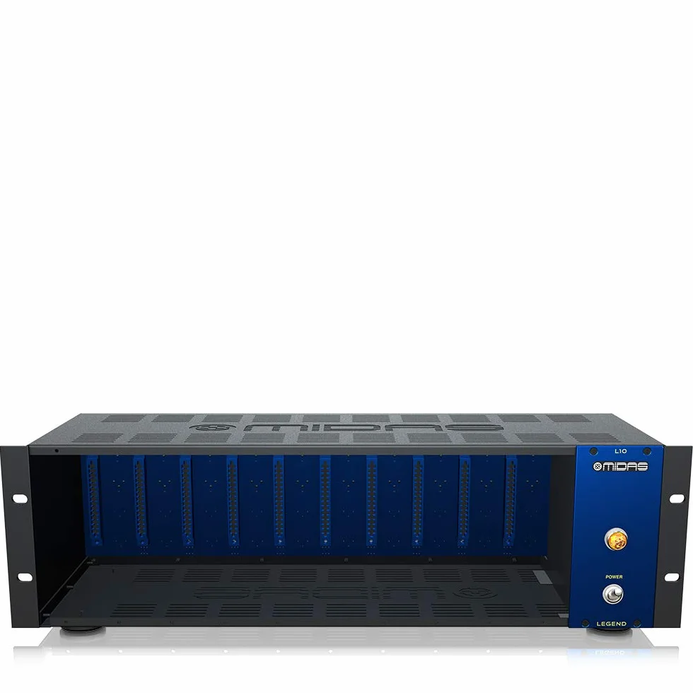 Chasis de montaje en rack Midas LEGEND L10 serie 500 para 10 módulos con enrutamiento de audio avanzado