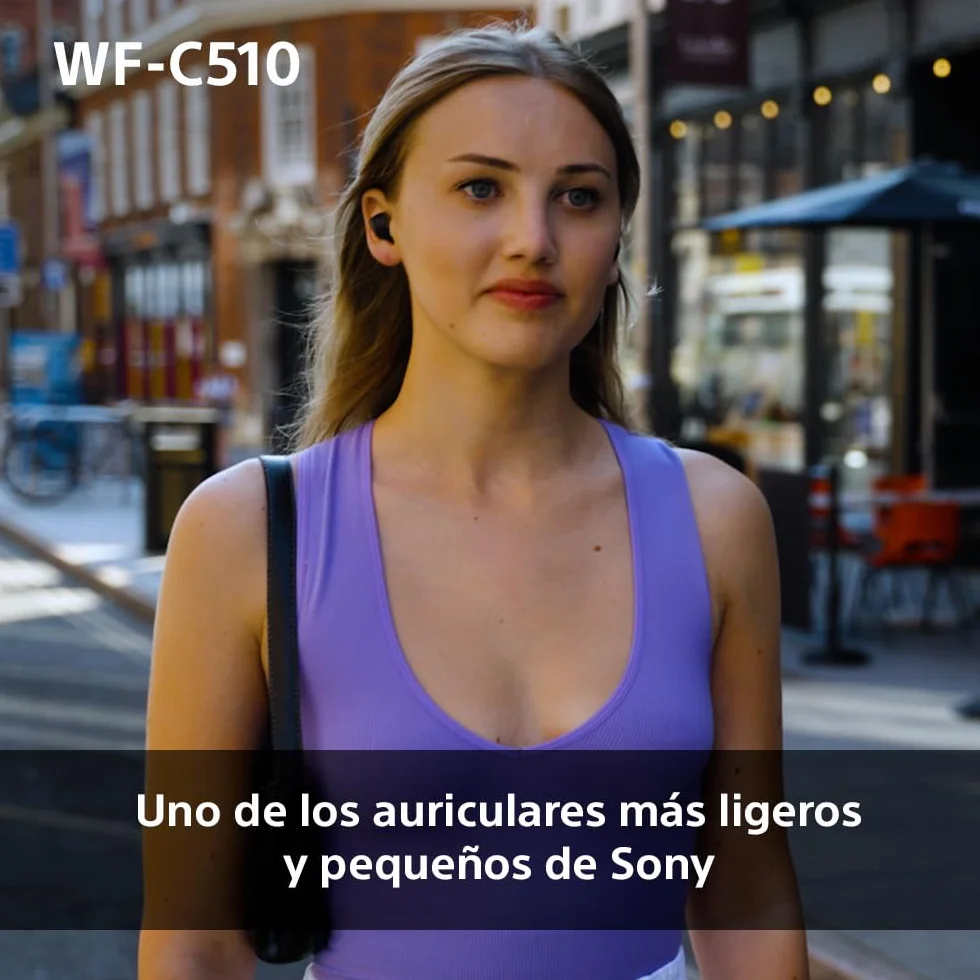 Sony WF-C510 Auriculares Inalámbricos IPX4 conexión multipunto modo sonido ambiente carga rápida 22h batería iOS Android Negro