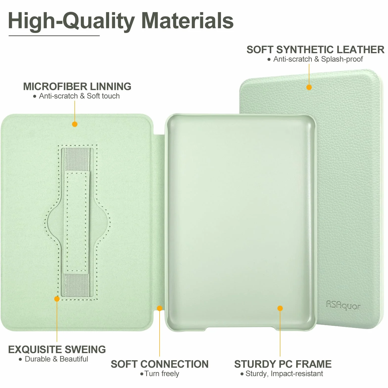 Funda para Kobo Clara Colour 6'' con Correa y Activación Automática, Verde Esmeralda