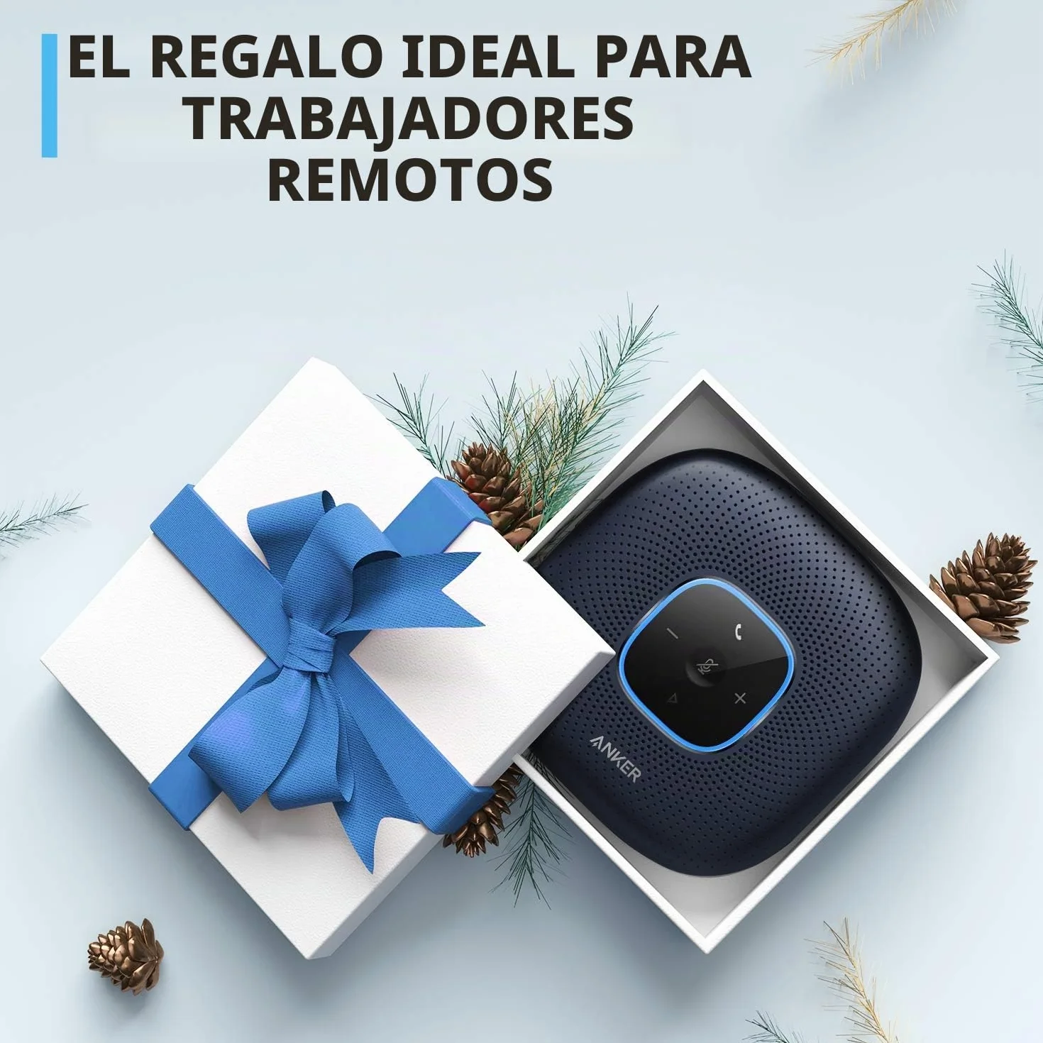 Anker PowerConf Altavoz Bluetooth Conferencias 6 Micrófonos Integrados Captación Voz Mejorada 24H Autonomía USB-C