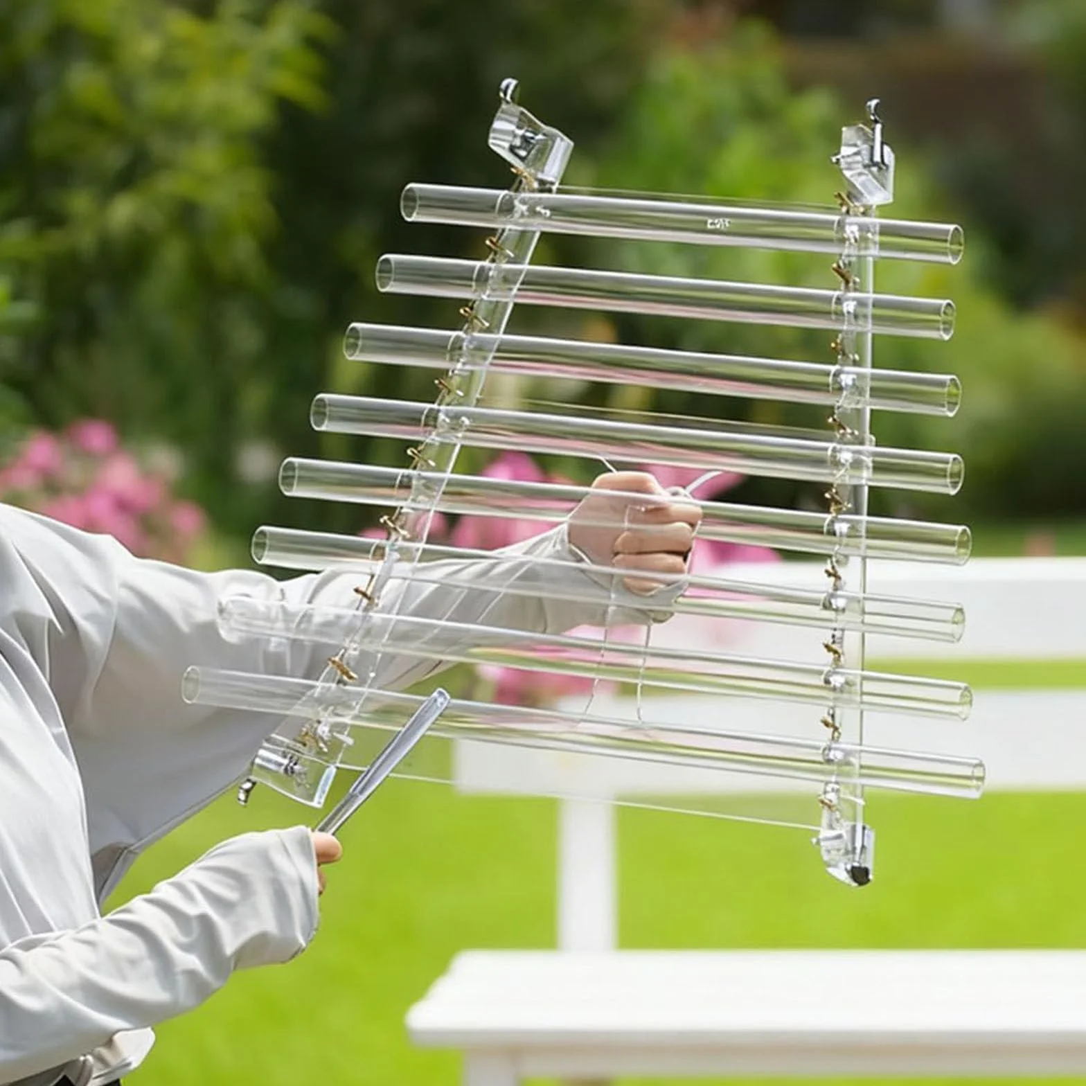 Arpa Cristal Cuarzo con Diseño 432 Hz para Terapia Sonido,Arpa De Cristal Cuarzo 8 Notas 432 Hz con Patrón Flor Vida,con 8 Notas Y Caja Aleación Alúmina,para Baño De Sonido Y Meditación 432hz