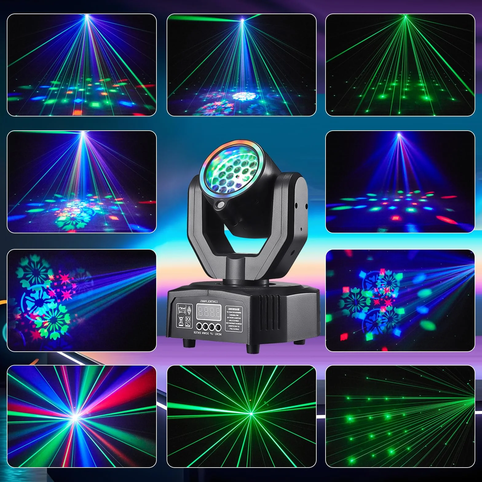 LT05 - Luz de discoteca con cabeza móvil, luz LED RGB LT05, proyector de DJ, luces de discoteca controladas por música, luces de discoteca, efecto DMX, para bar, KTV, reunión familiar, boda