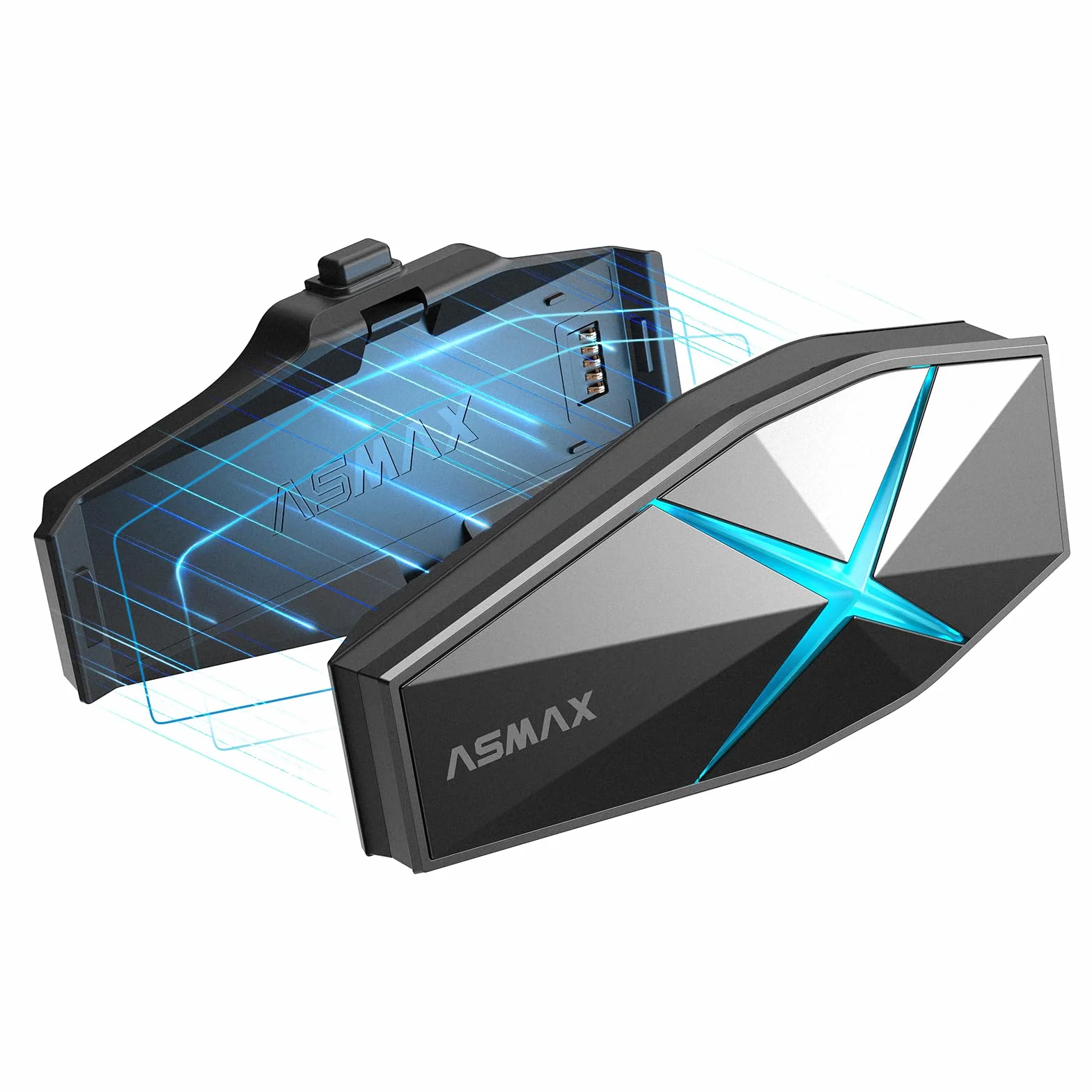 ASMAX Intercomunicador Casco Moto Bluetooth 10 Vías Mesh, Control de Voz Español, Carga Rápida, ENC Cancelación Ruido