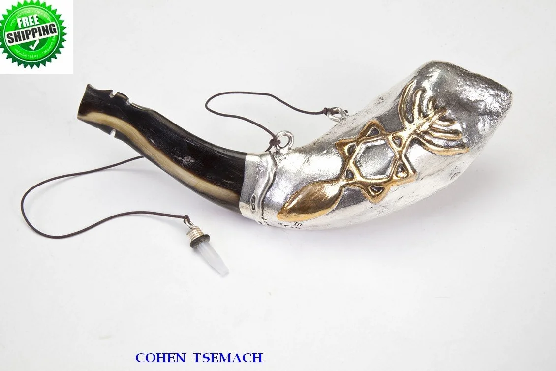 Venta Para Aceite 13 pulgadas Unción Carneros de Plata Ram Shofar Increíble Evangélica Cristiana