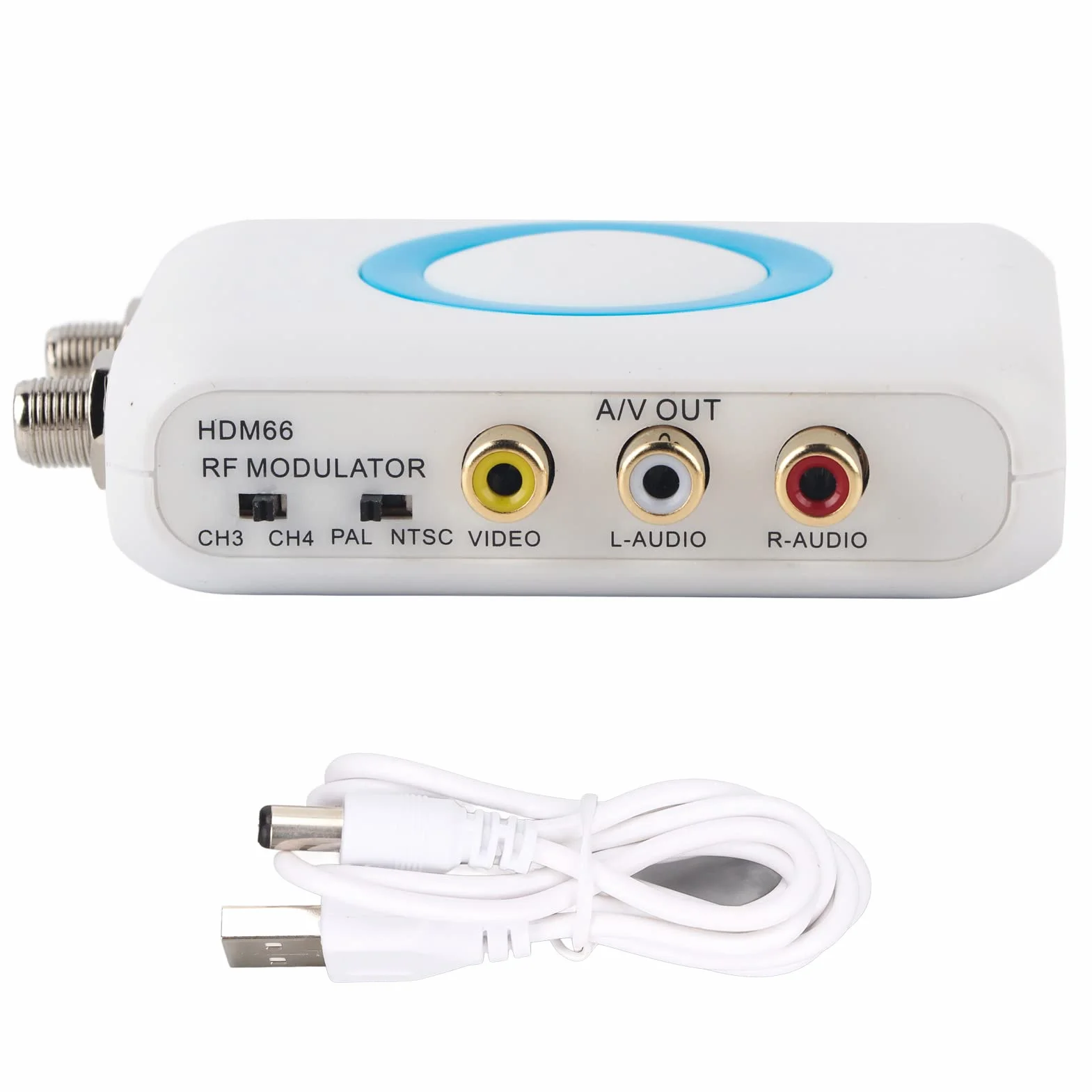 PUSOKEI Modulador RF Convertidor HDMI a RF, NTSC PAL TV CATV Modulador, Entrada HD A/V F Hembra Salida RF VHF Demodulador Convertidor para CATV Doméstico