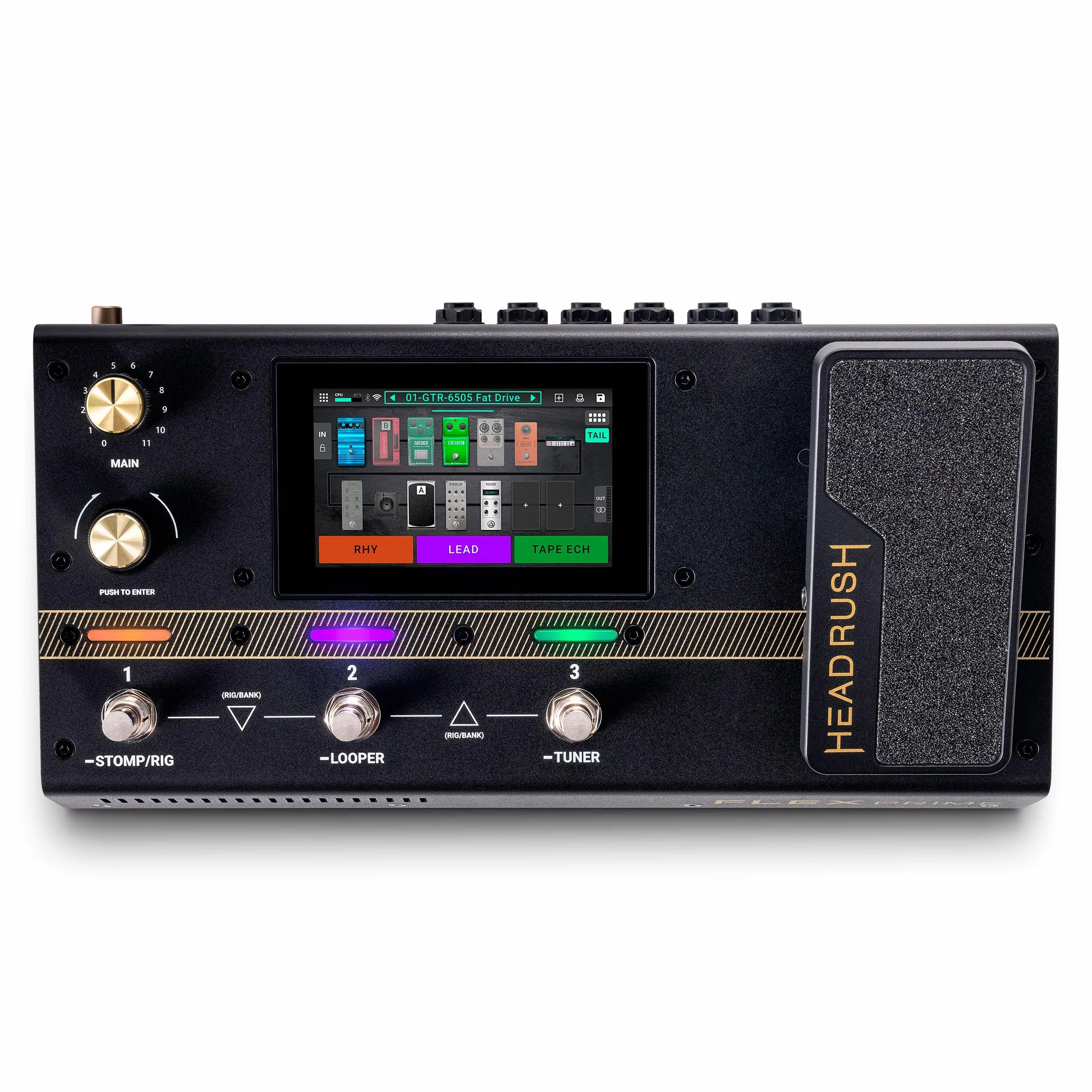 HeadRush Flex Prime - Pedal Multiefectos para Guitarra y Bajo y Procesador de Modelado de Amplis con Pantalla Táctil, Looper, WiFi, Bluetooth y USB