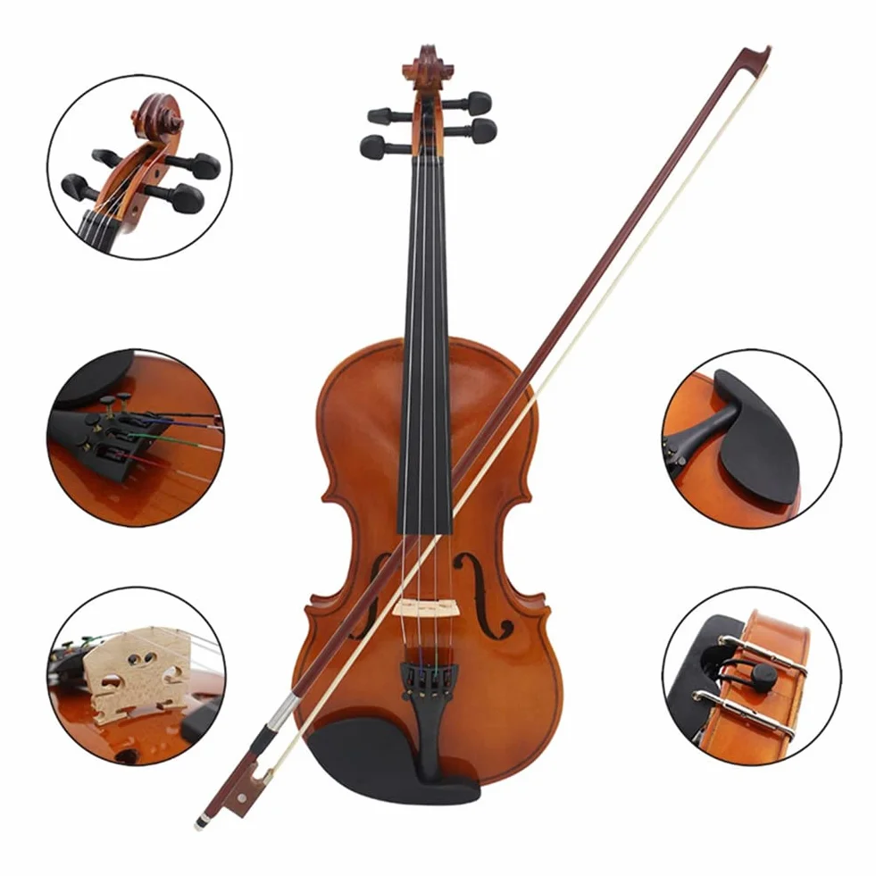 Violín 1/4, Violín de 4 Cuerdas para Adultos y Niños, con Estuche Duro y Arco, Perfecto para Principiantes