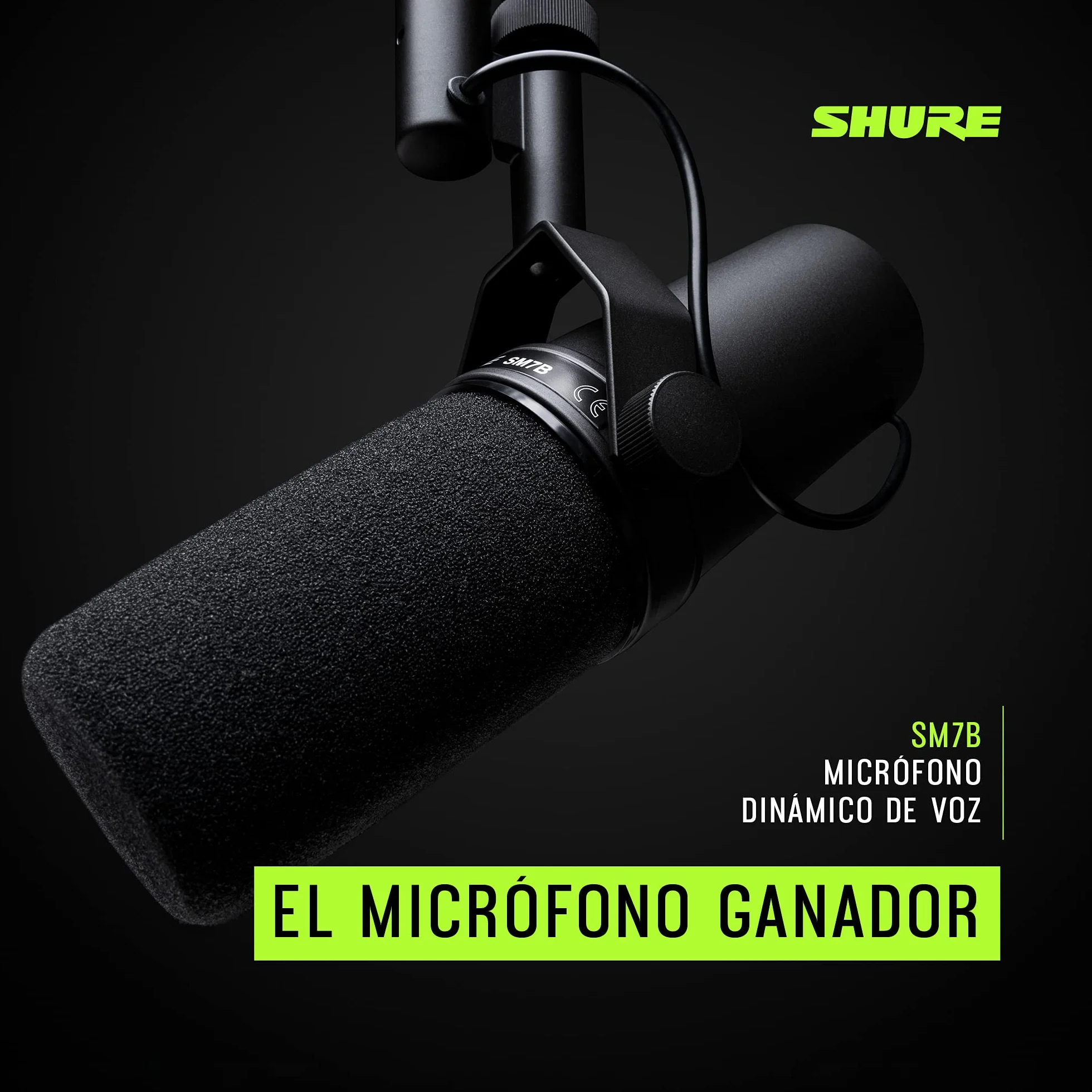 Shure SM7B - Micrófono dinámico cardioide, Proporciona un Sonido cálido para radiodifusión, podcasts y grabación