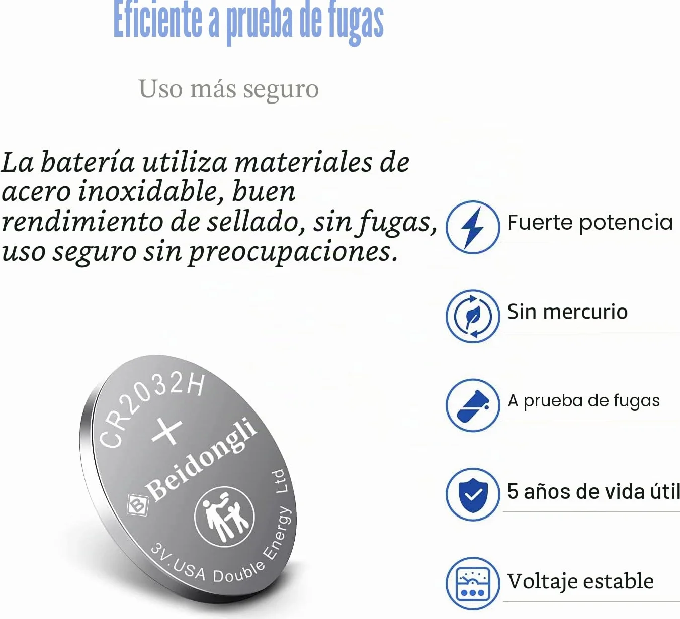 CR2032 Pilas de Botón 3V Litio CR 2032 Lithium Battery,20 Piezas【5 Años de Garantía】 (2032-20p)