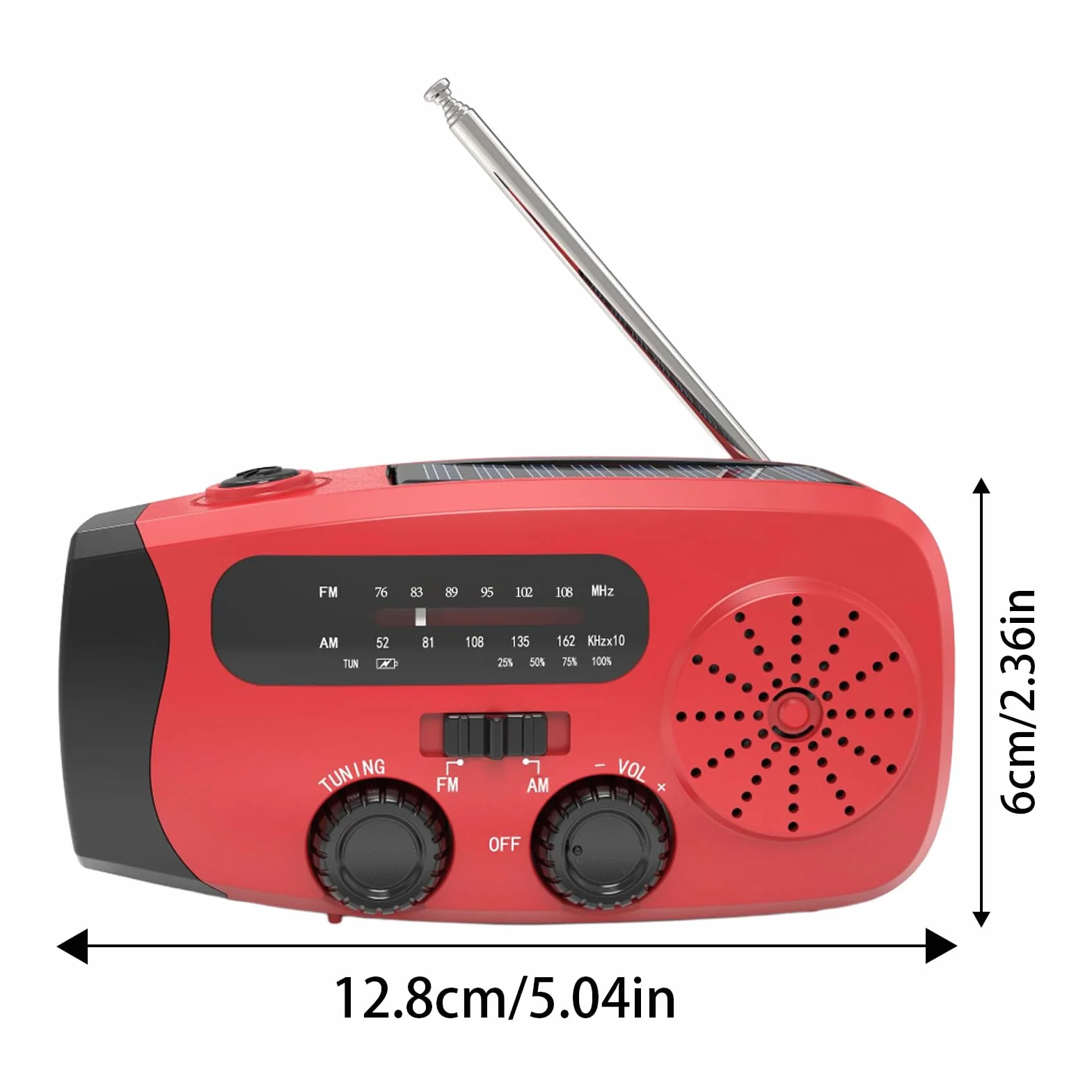 Radio Transistor - Radio con Cargador de Manivela Manual | Receptor Multibanda con Panel Solar USB para Senderismo Camping Emergencias Tormentas y Supervivencia en Exteriores