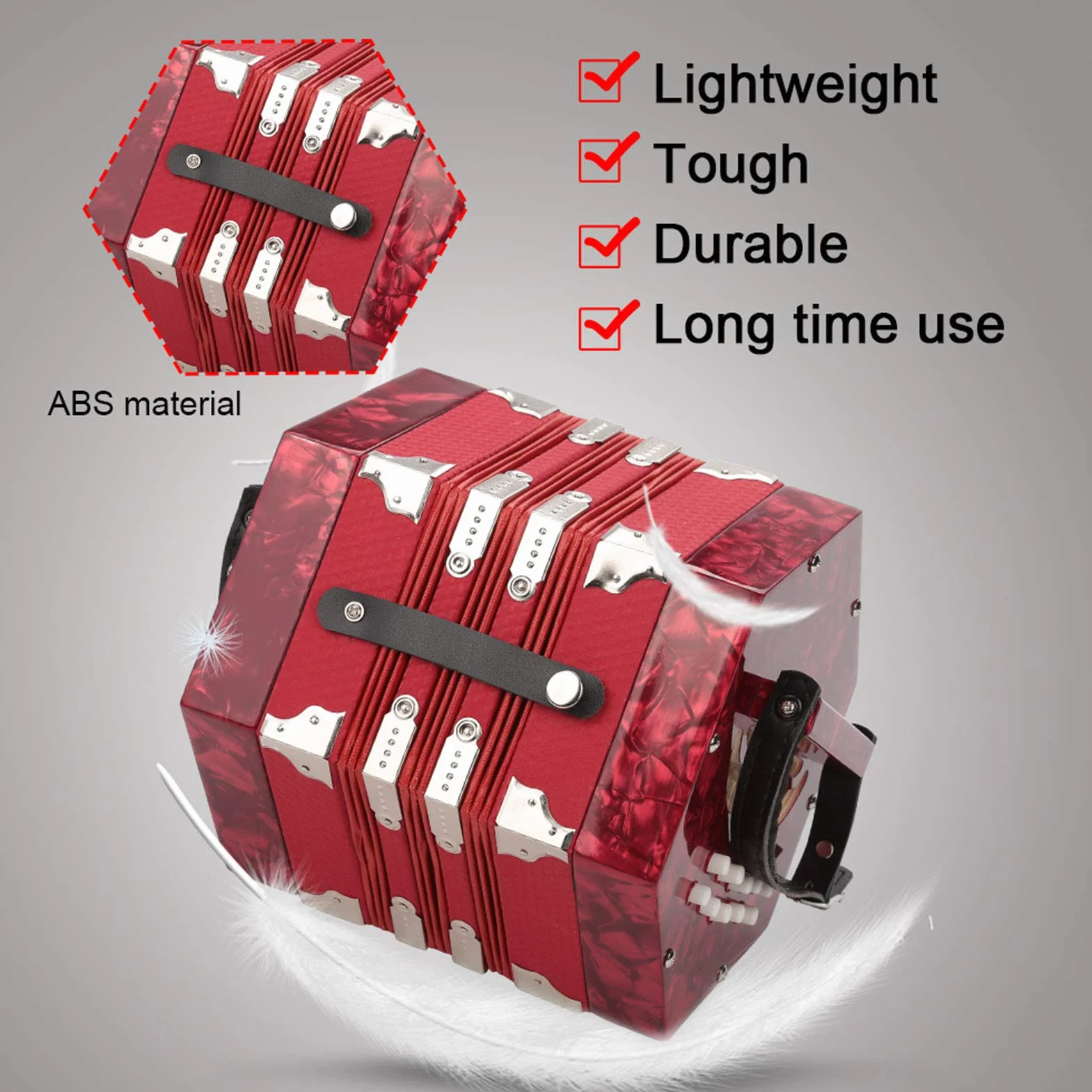 Fácil de aprender a tocar la concertina para el ejercicio de entrenamiento para la práctica del principiante(Red)