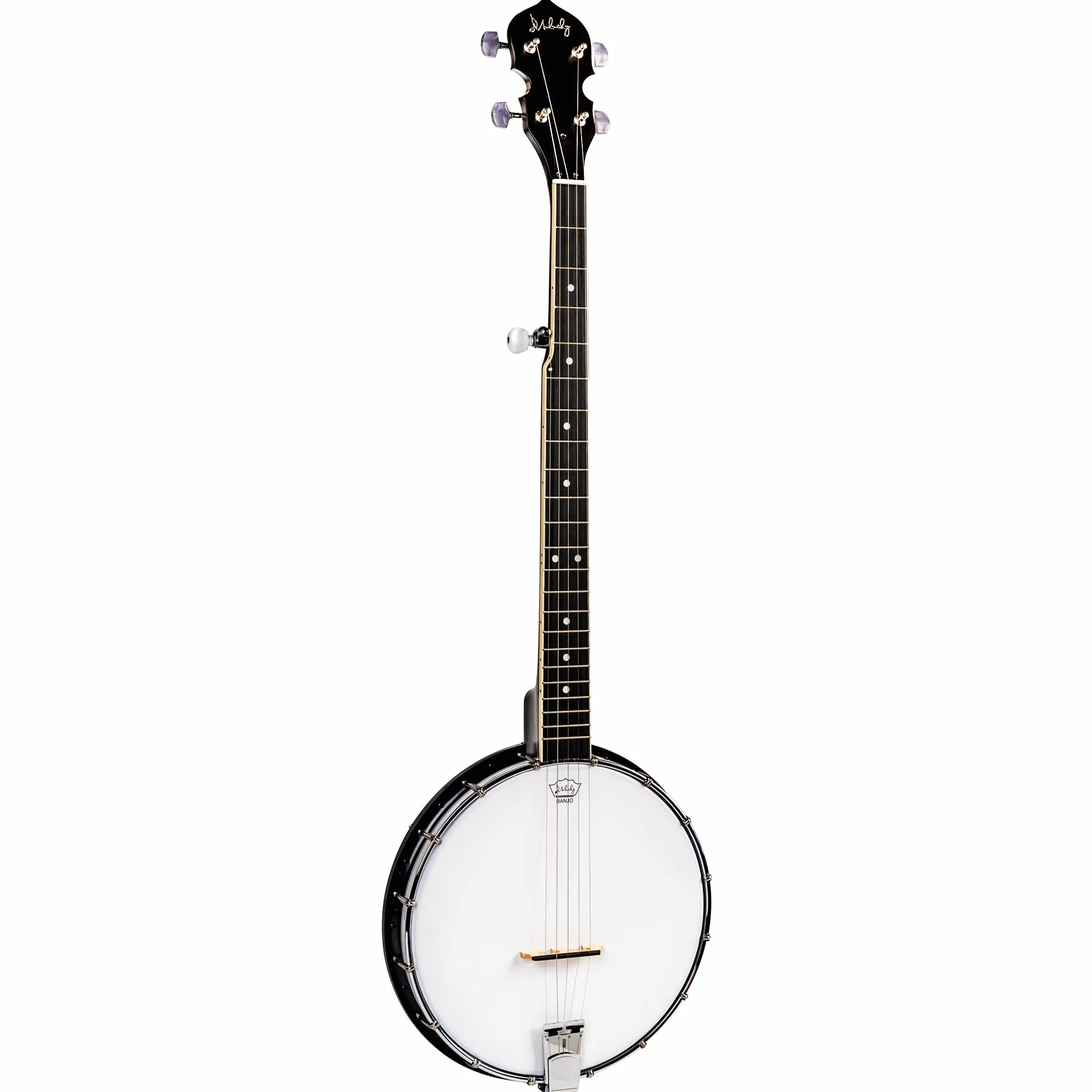 Mulucky Banjo de 5 cuerdas, parte trasera abierta, afinador 5º engranado, paquete de regalo con kit para principiantes - MB1102
