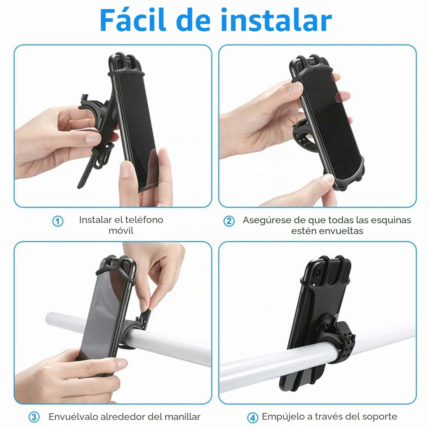 VOVIGGOL Soporte Móvil Bicicleta 360° Rotación Anti Vibración Porta Teléfono Moto Compatible iPhone 16/15/14/13 Pro MAX 4.5-7.0