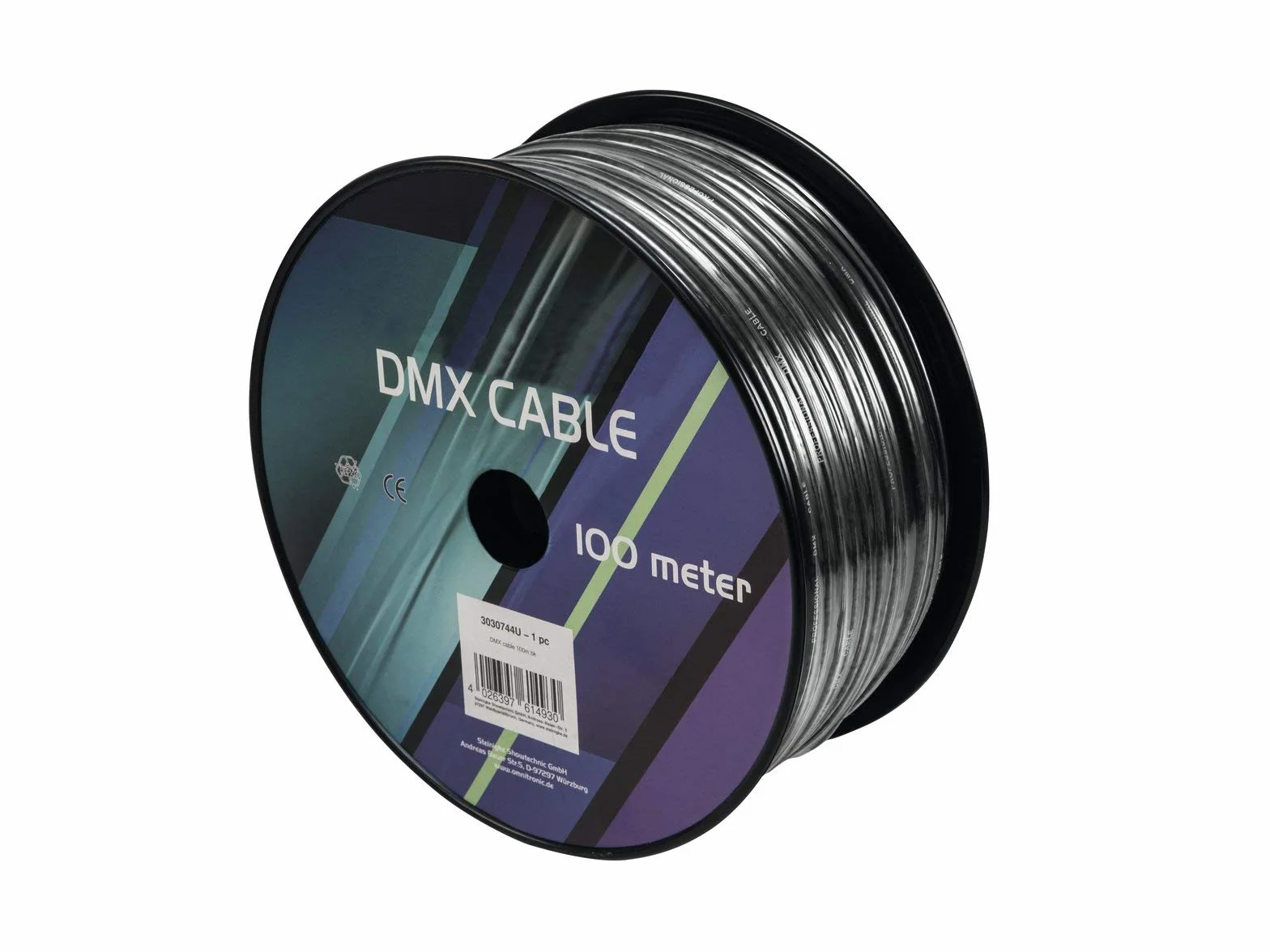 Sommer Cable DMX, 2 x 0,22, 100 m, Multicolor, Talla única